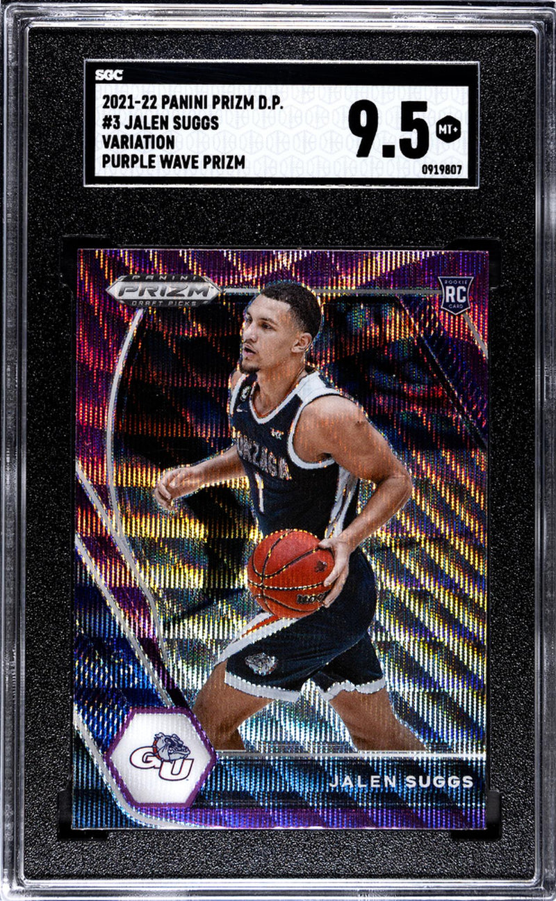2021-22 Panini Prizm Draft Picks #3 Jalen Suggs Var. Purple Wave Prizm SGC 9.5