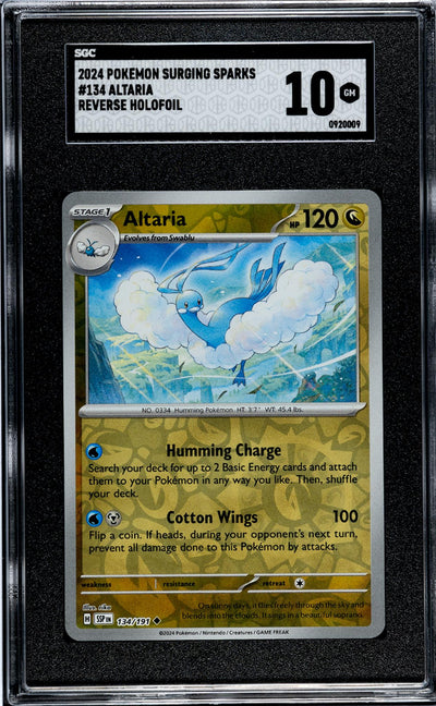 Pokémon Surging Sparks Altaria #134/191 Reverse Holofoil SGC 10