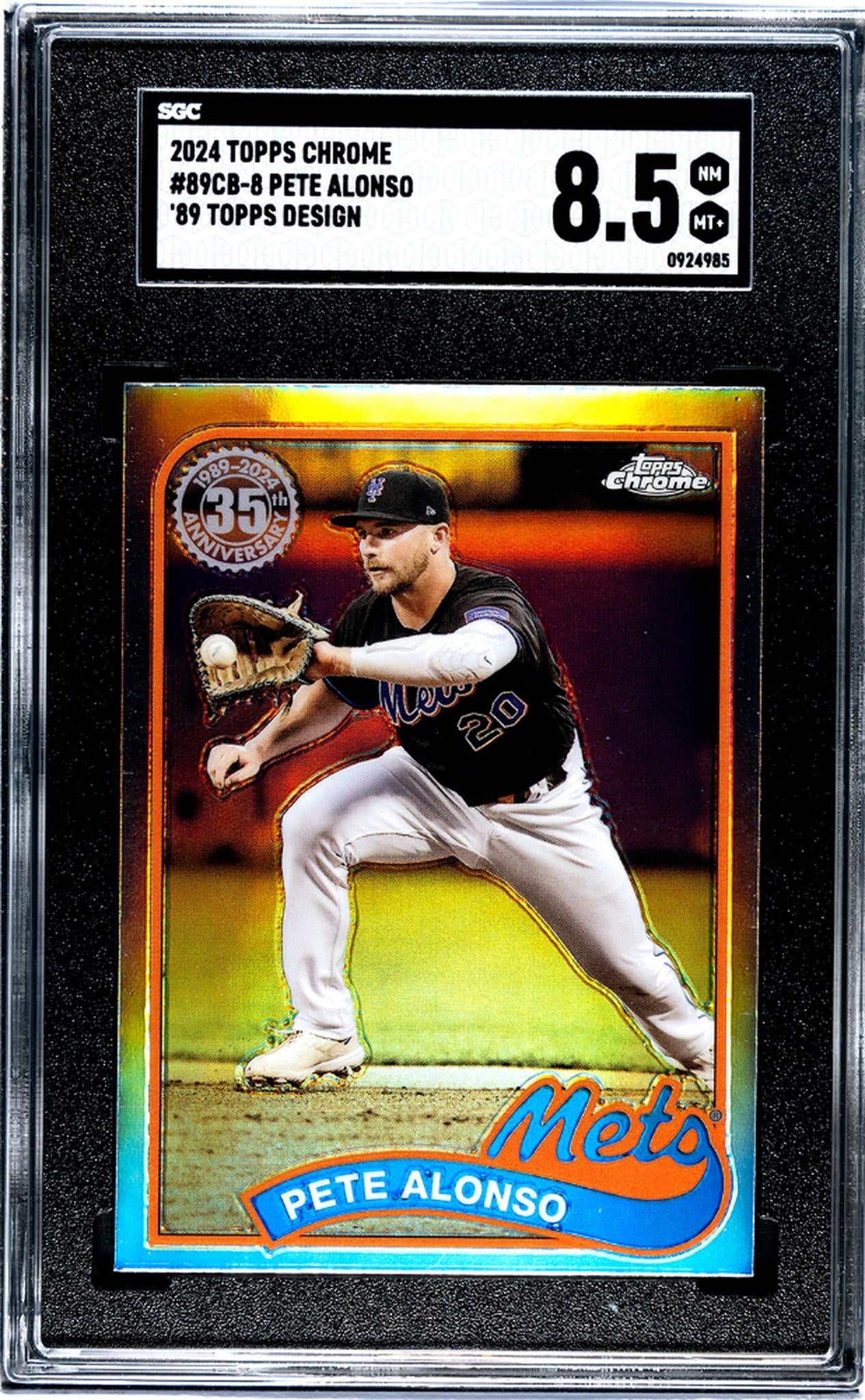 2024 Topps Chrome #89CB-8 Pete Alonso '89 Topps Design SGC 8.5