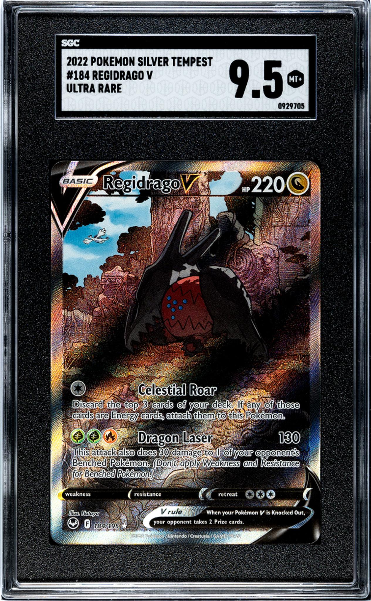 2022 Pokemon Silver Tempest #184 Regidrago V Ultra Rare SGC 9.5