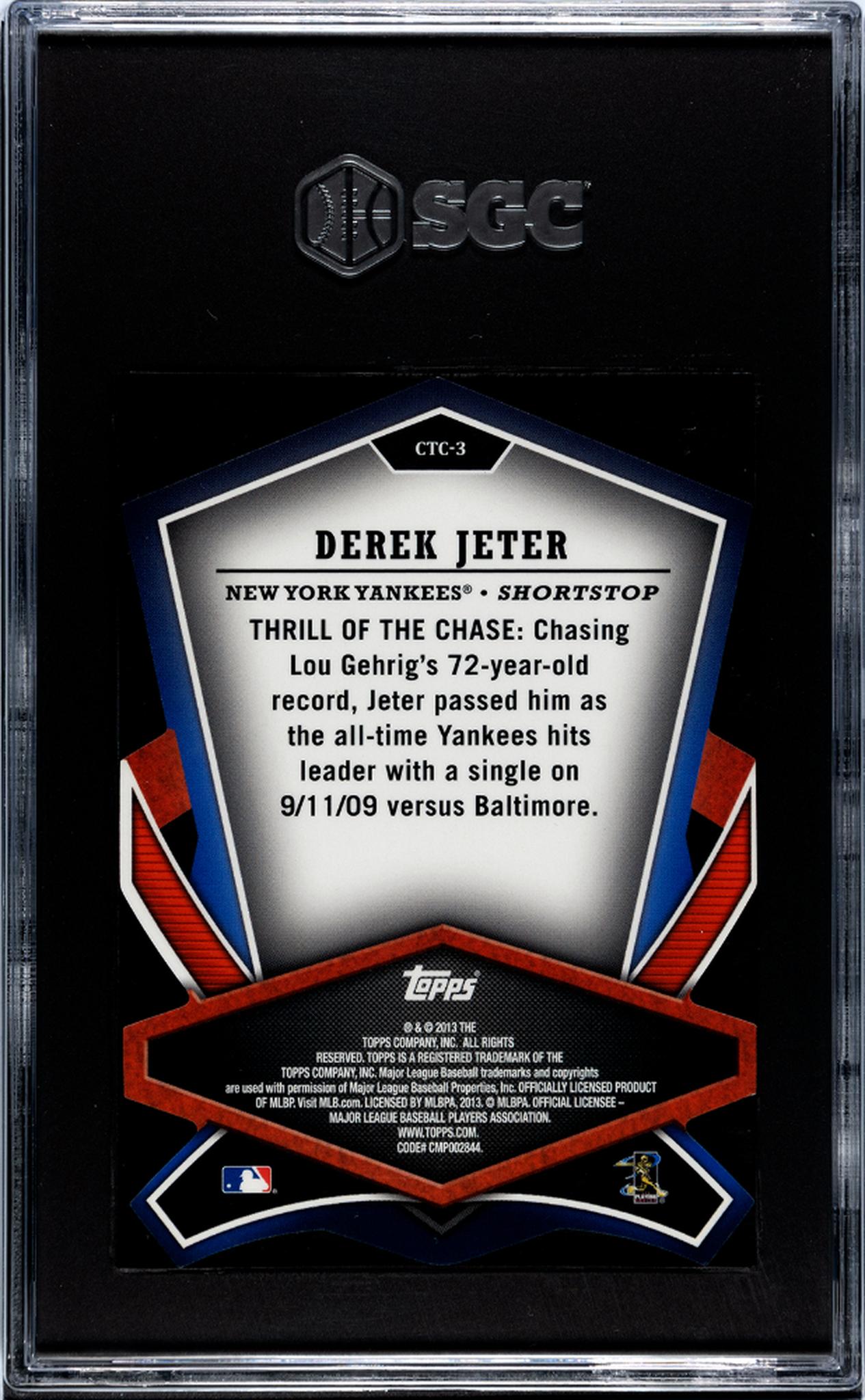2013 Topps #CTC-3 Derek Jeter Cut To The Chase SGC 10