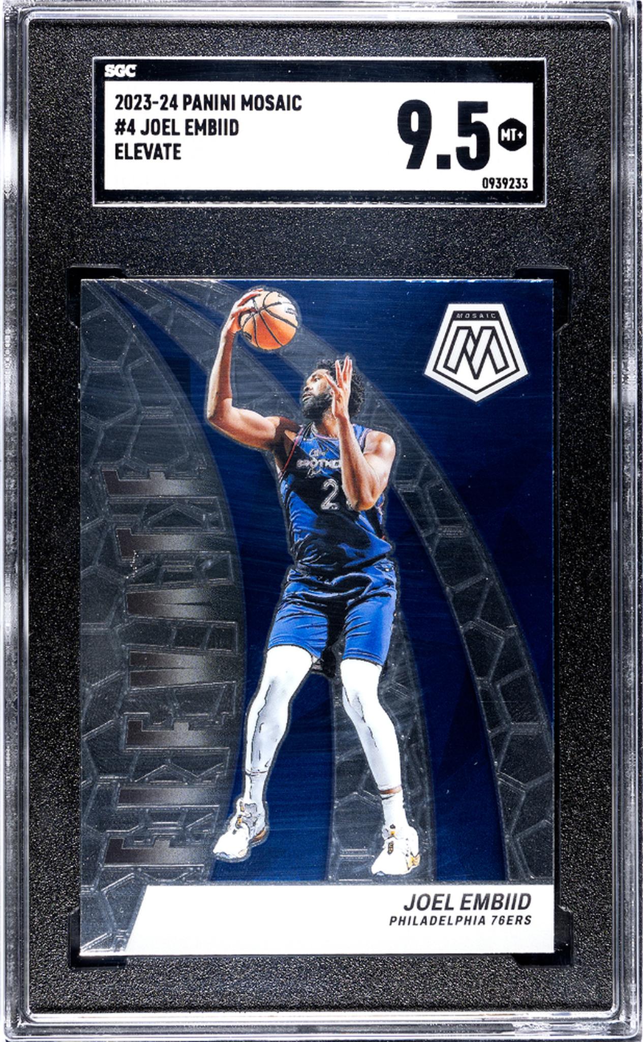 2023-24 Panini Mosaic #4 Joel Embiid Elevate SGC 9.5