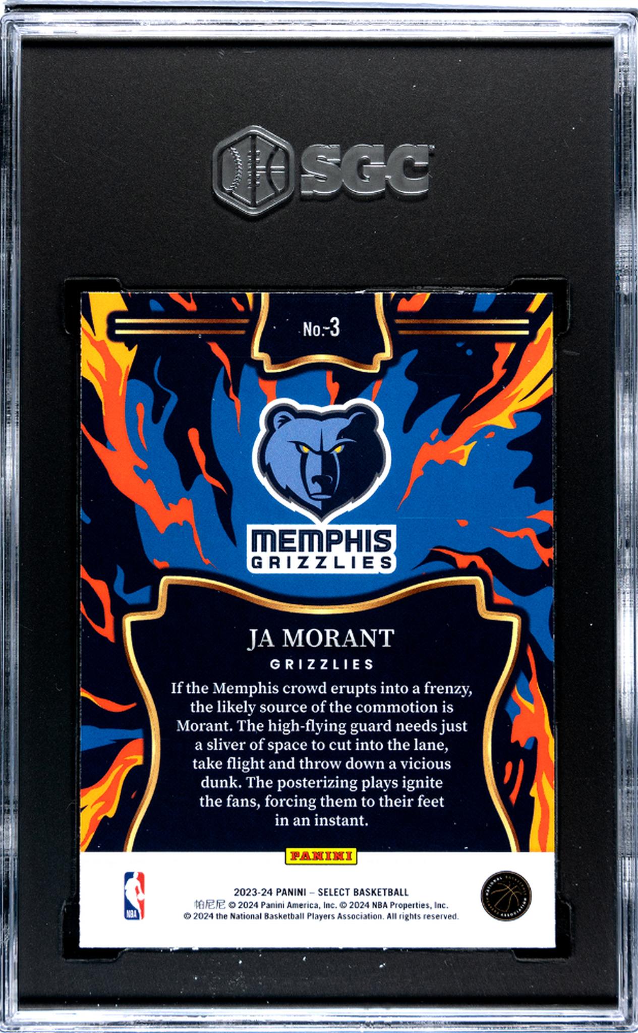 2023 Panini Select En Fuego Ja Morant #3 SGC 9