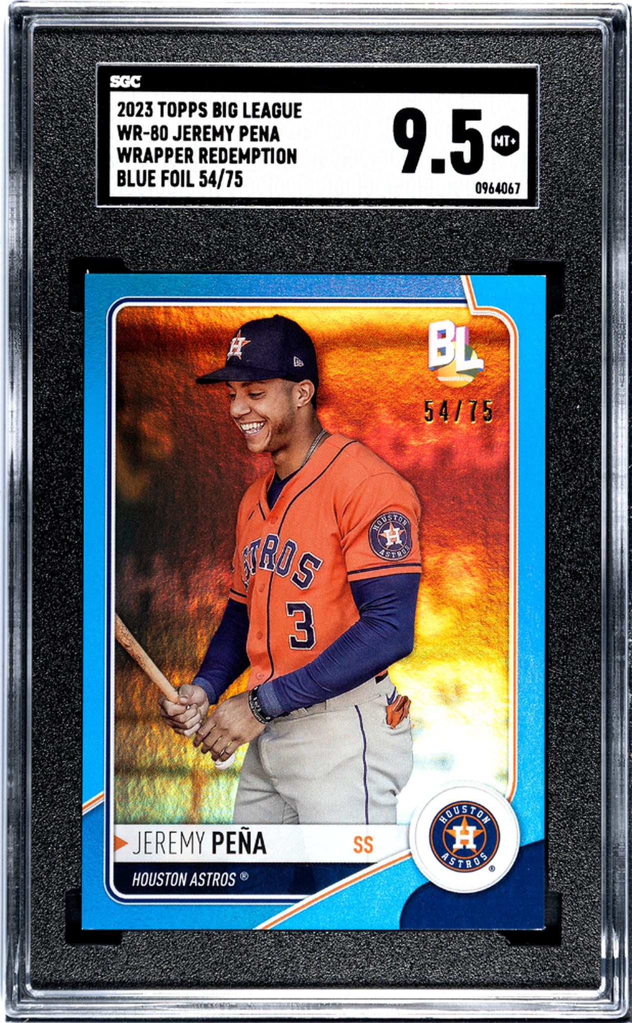 2023 Topps Big League Blue Foil Jeremy Pena #WR-80 /75 SGC 9.5