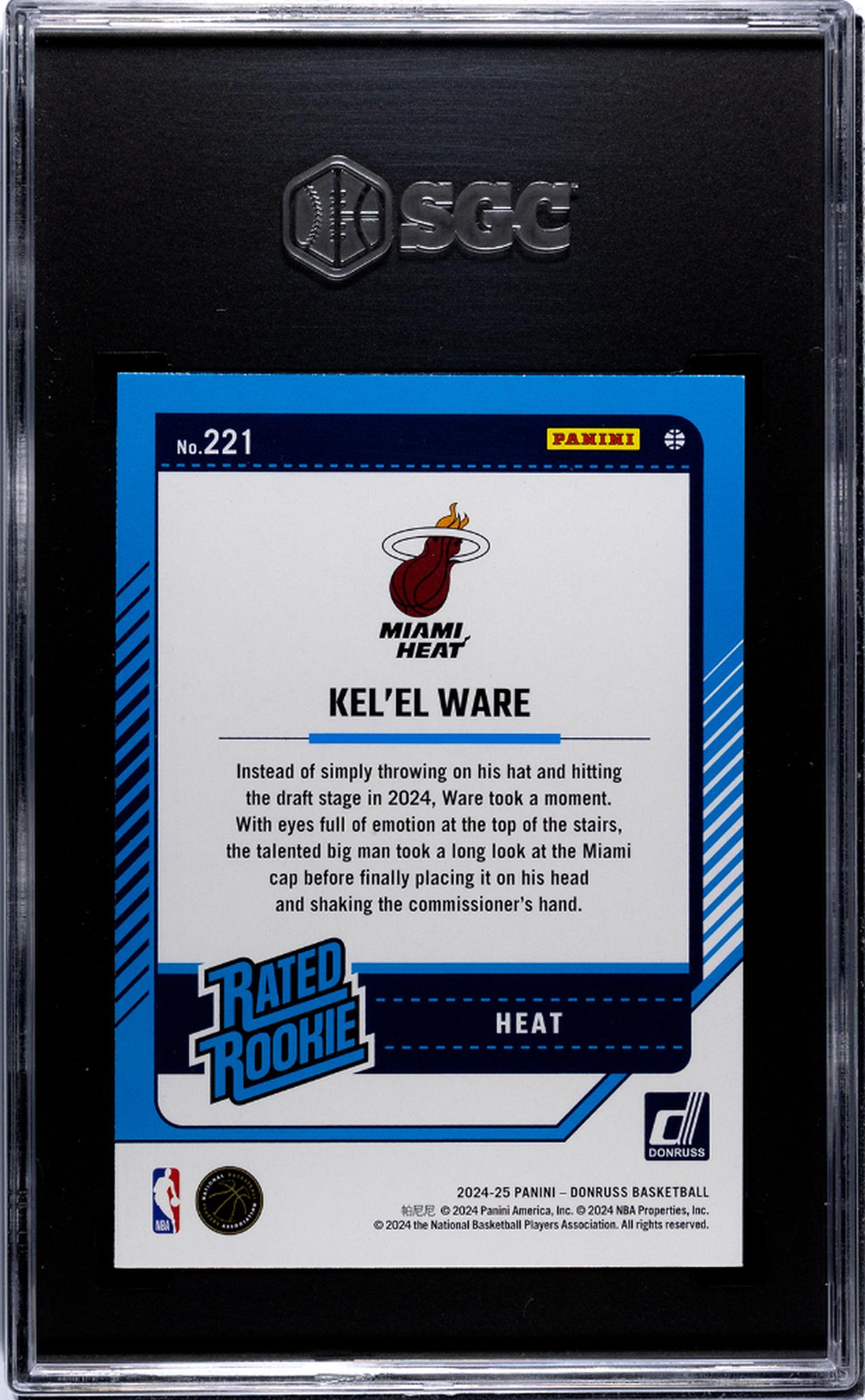 2024-25 Donruss Kel'el Ware #221 RC SGC 9.5