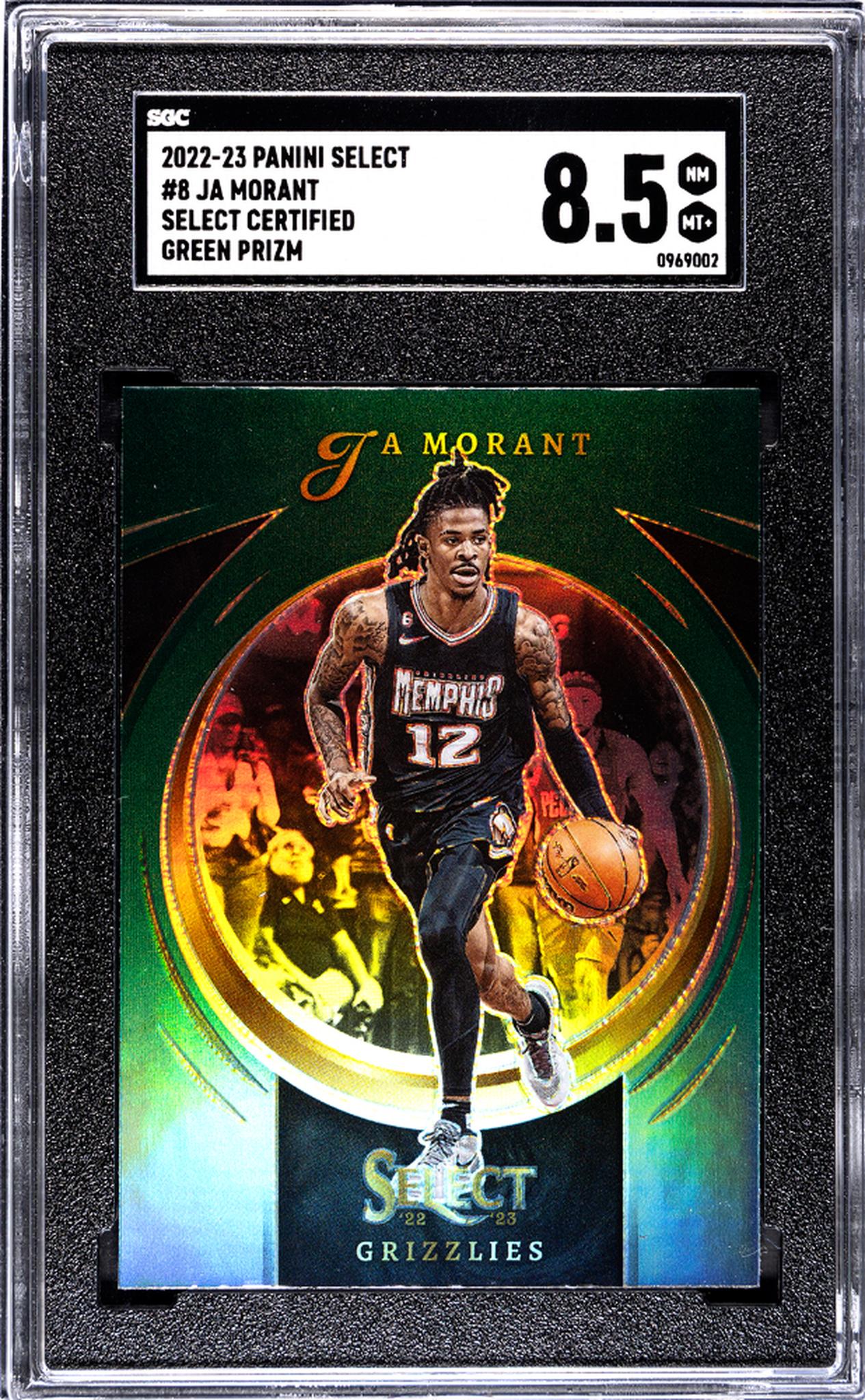 2022-23 Panini Select Green Prizm Ja Morant #8 SGC 8.5