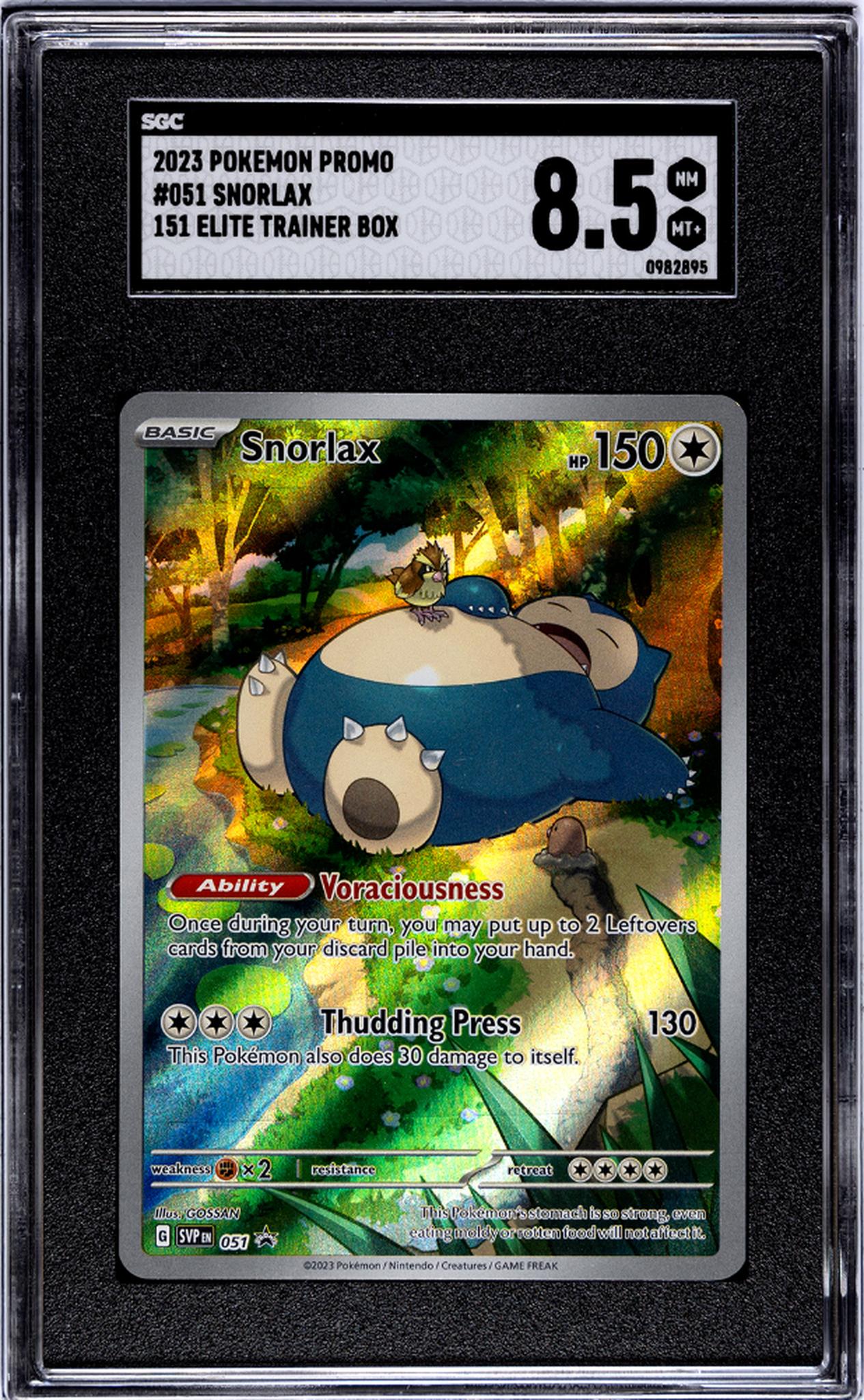 2023 Pokemon Promo #051 Snorlax Elite Trainer Box SGC 8.5