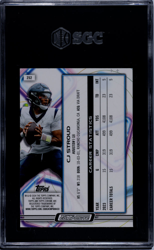 2023 Topps Composite #252 Cj Stroud Cosmic Chrome SGC 9.5