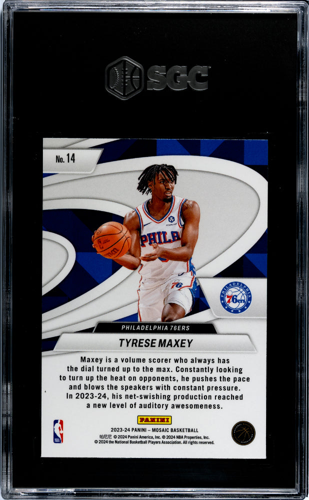 2023 Panini Mosaic Give and Go Tyrese Maxey #14 SGC 9