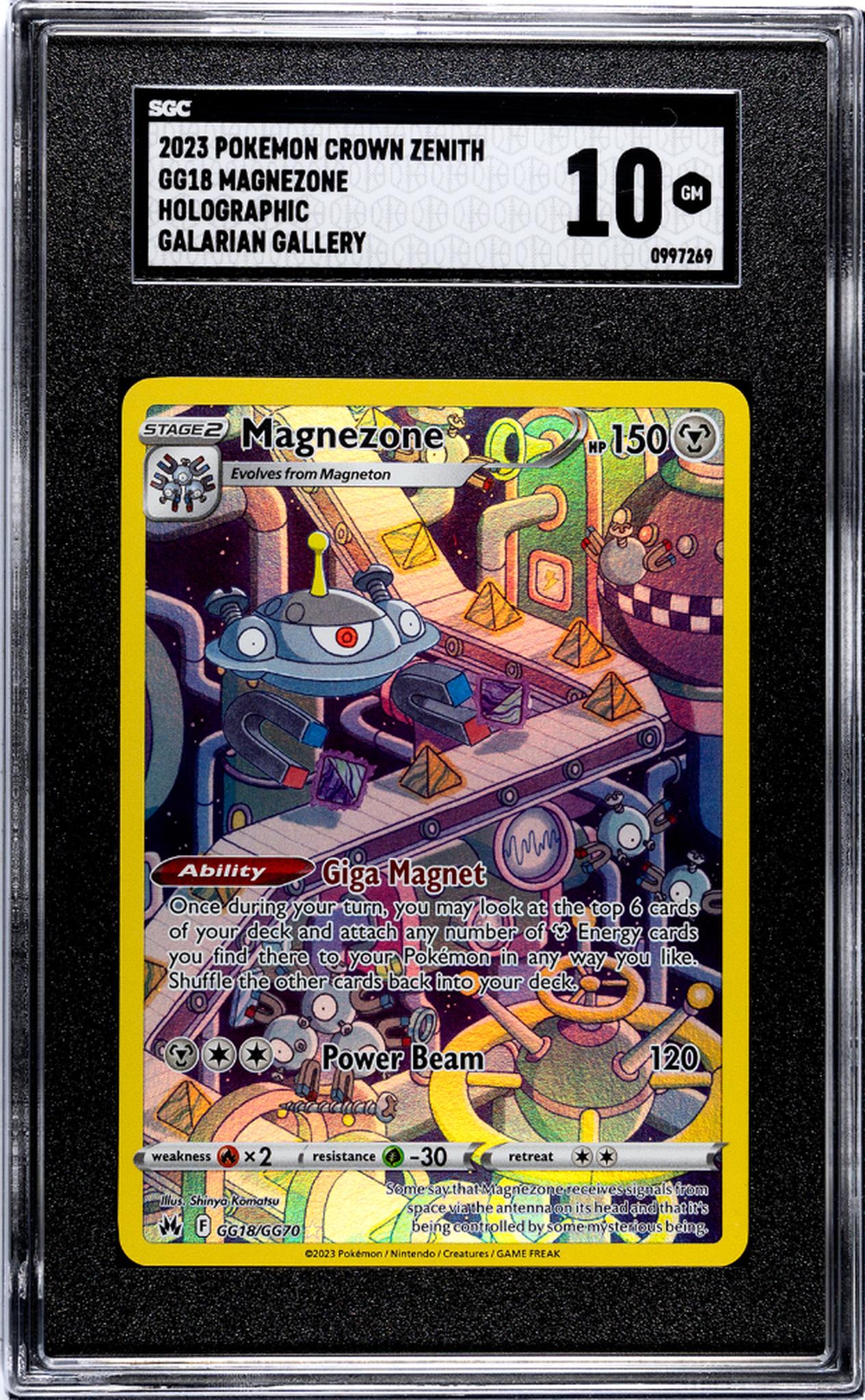 2023 Pokemon Crown Zenith #GG18 Magnezone Holographic Galarian Gallery SGC 10