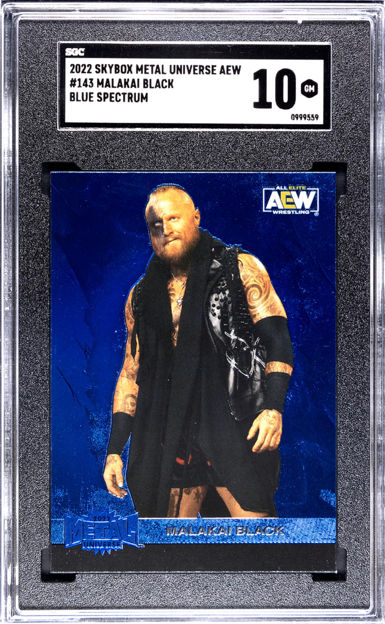 2022 Skybox Metal Universe Aew #143 Malakai Black Blue Spectrum SGC 10