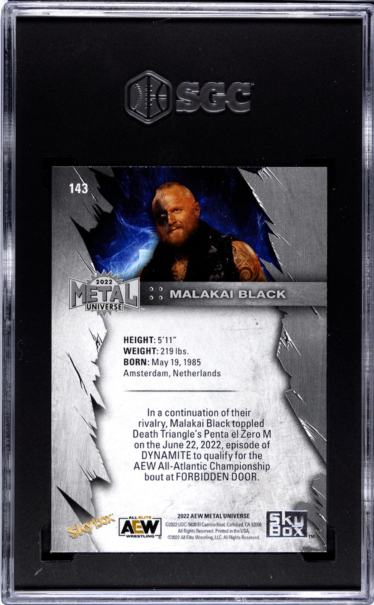 2022 Skybox Metal Universe Aew #143 Malakai Black Blue Spectrum SGC 10