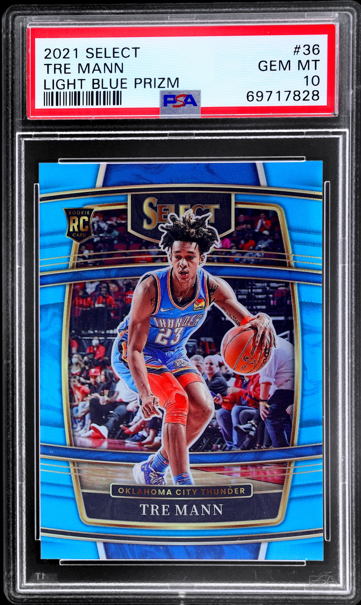 2021 Panini Select #36 Tre Mann Prizms Light Blue /299 PSA 10