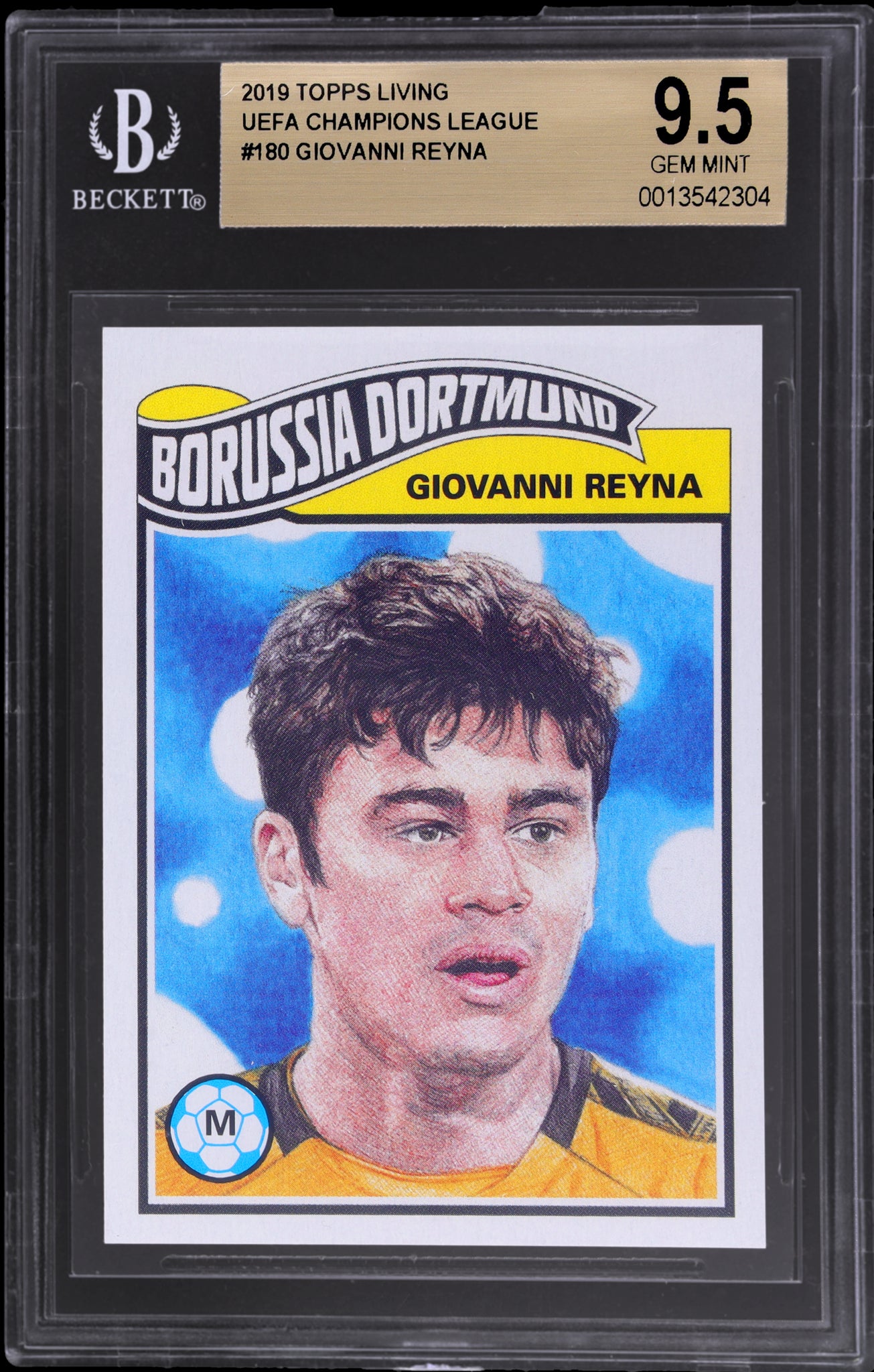 2019 Topps Living #180 Giovanni Reyna UEFA Champions League /5867 BGS 9