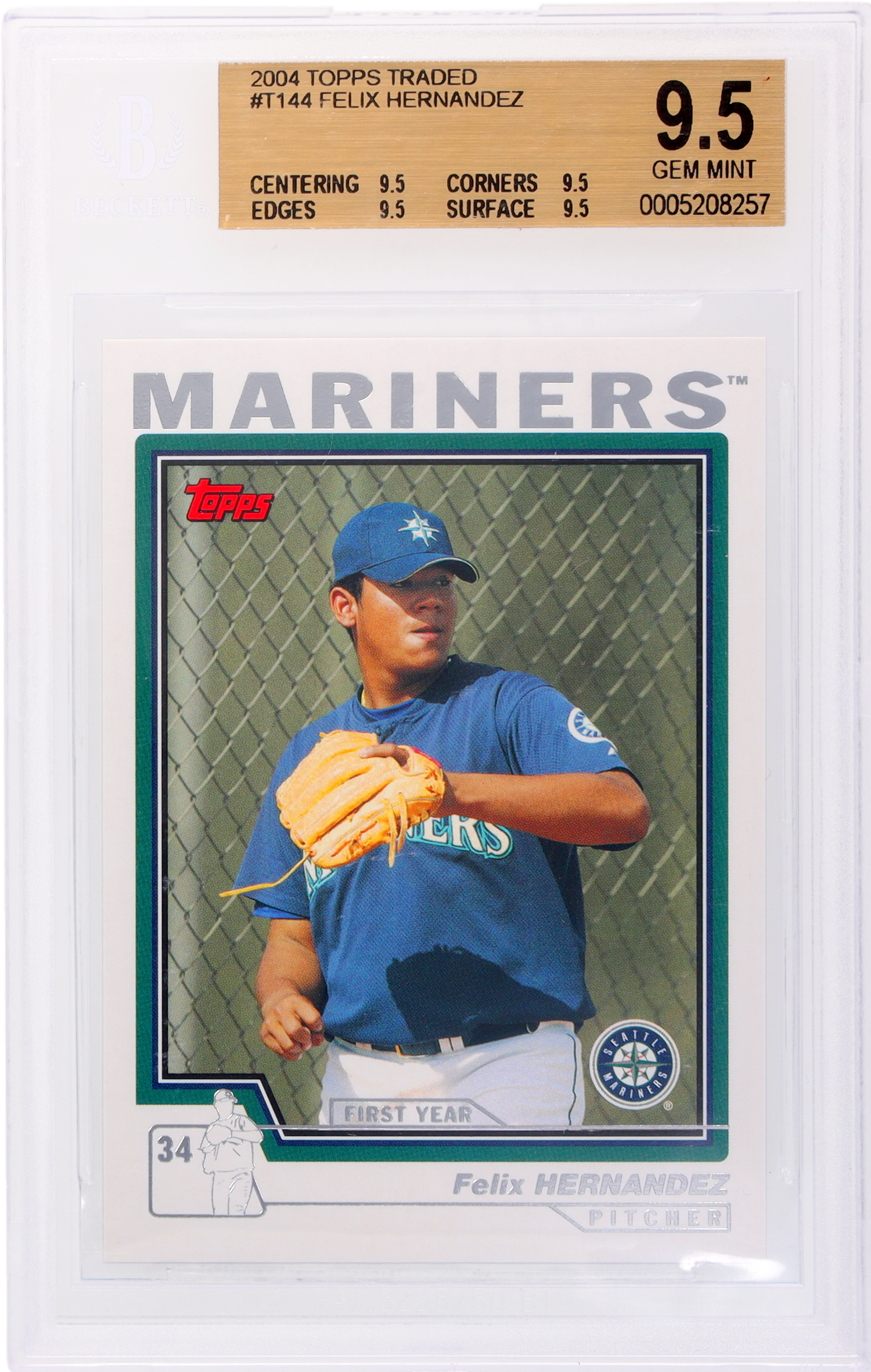 2004 Topps Traded Felix Hernandez #T144 BGS 9.5