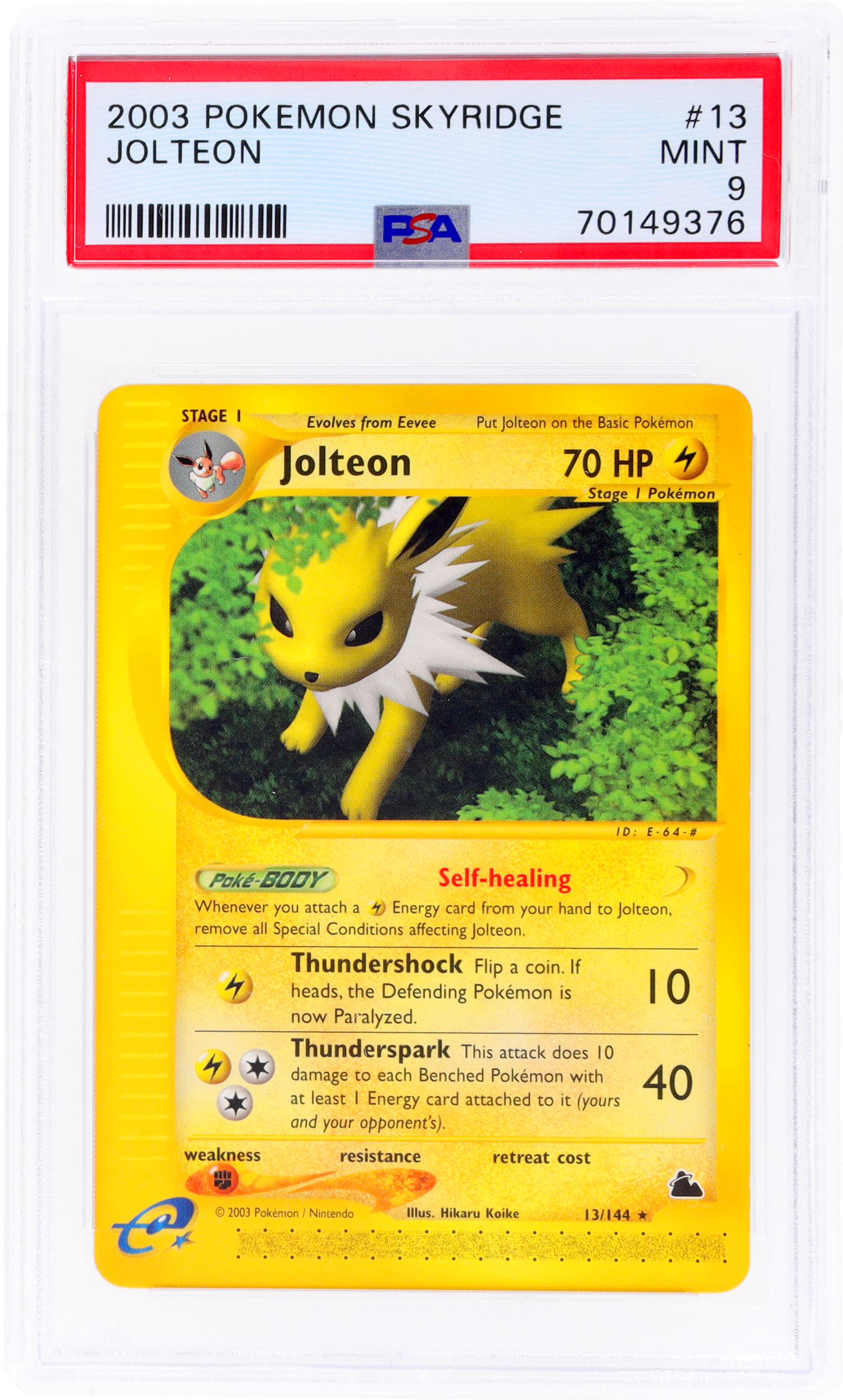 2003 Pokemon Skyridge Jolteon #13 PSA 9