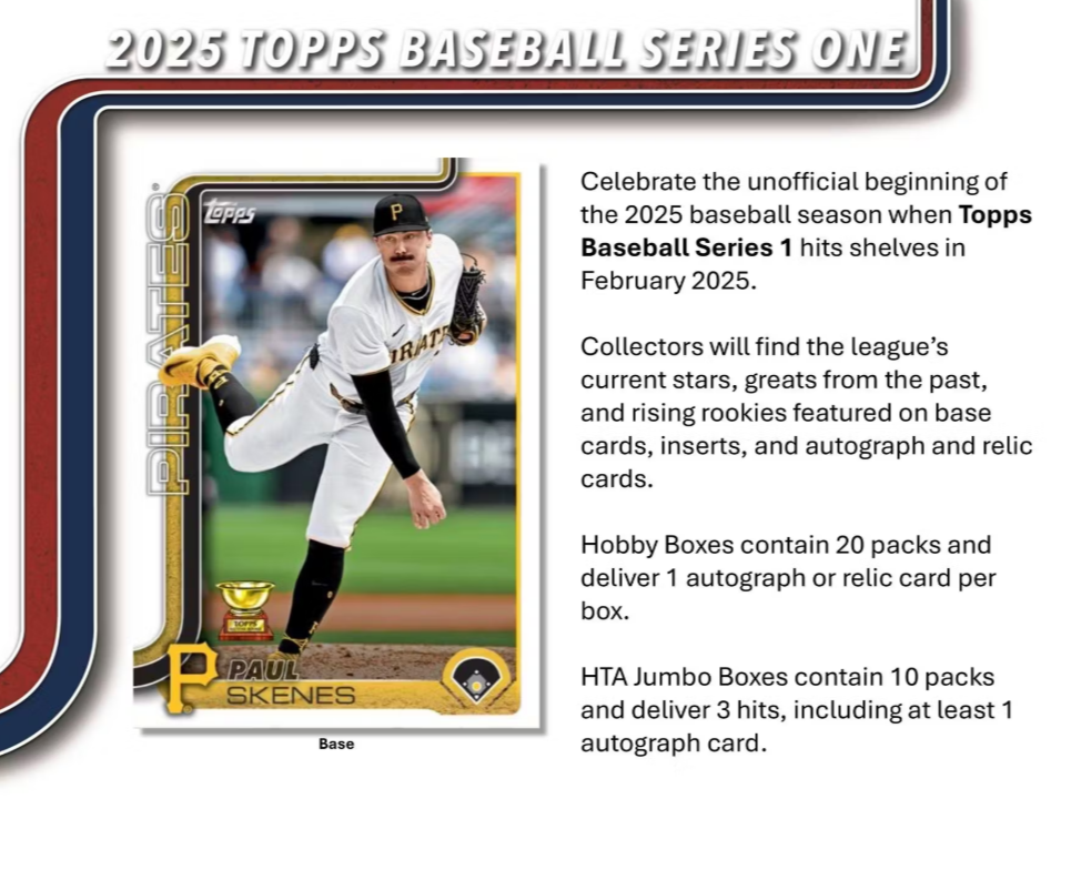 2025 Topps Series 1 Baseball Hobby Jumbo Box