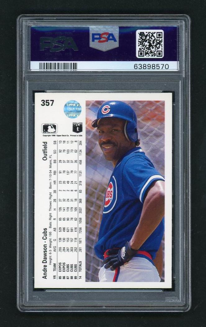 1990 Upper Deck Andre Dawson #357 PSA 10