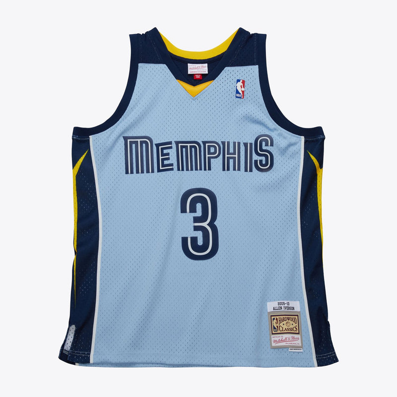 Mitchell & Ness Allen Iverson Light Blue Memphis Grizzlies 2009/10 Hardwood Classics Swingman Jersey