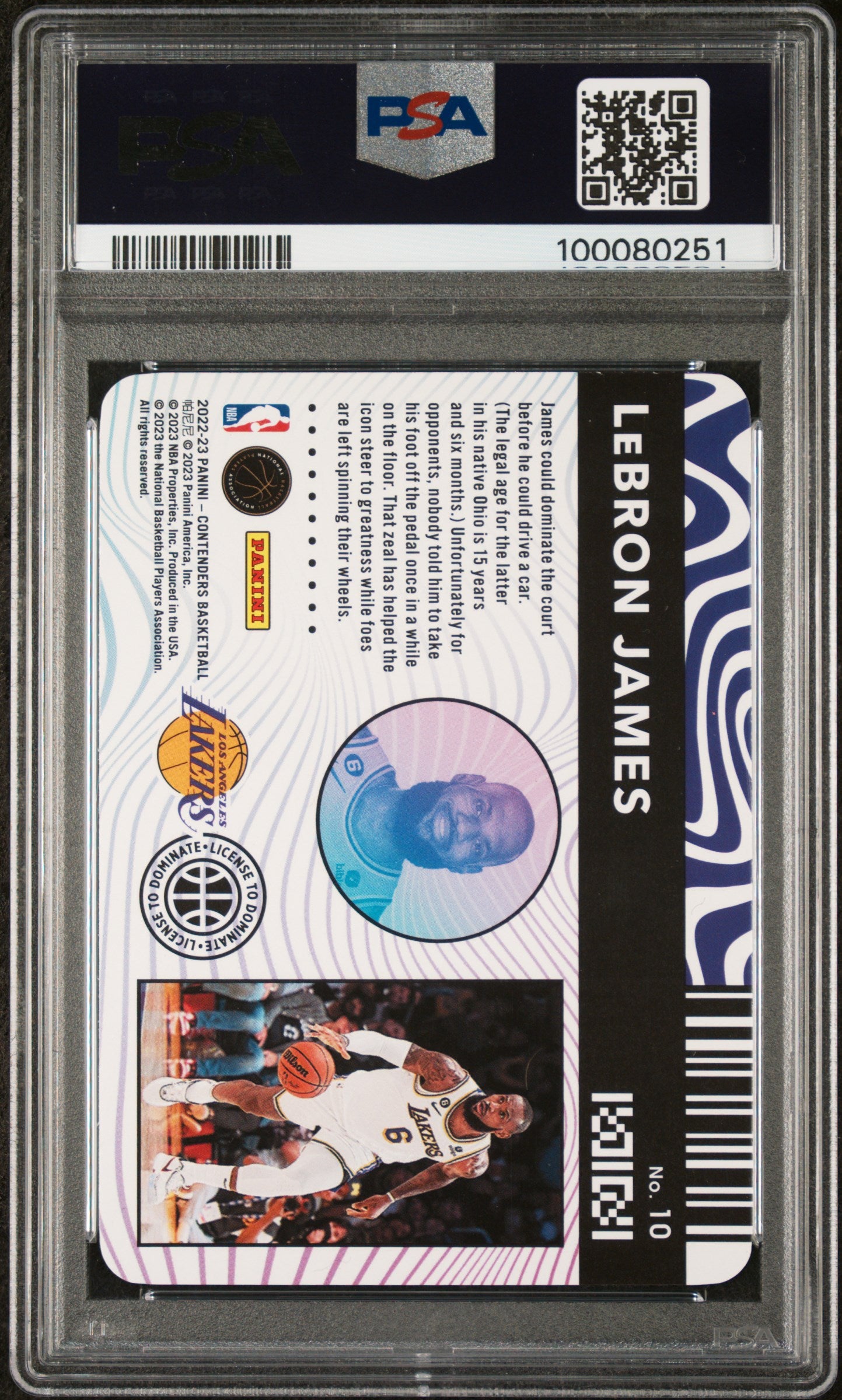 2022 Panini Contenders License to Dominate LeBron James #10 PSA 10