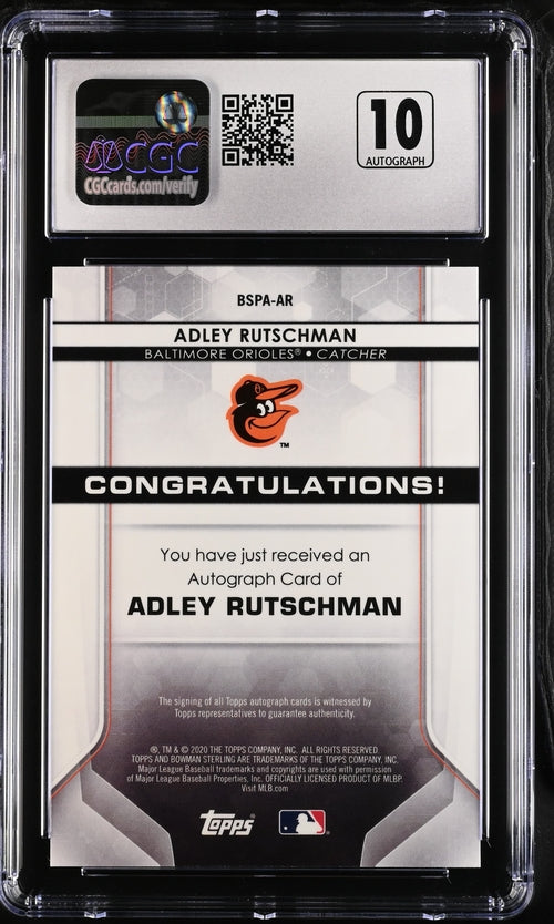 2020 Bowman Sterling #BSPA-AR Adley Rutschman Prospect Autographs CGC 10