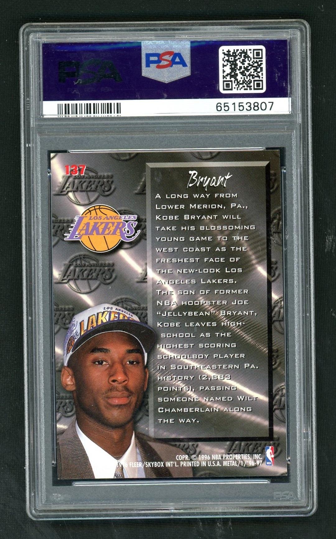 1996 Fleer Metal Fresh Foundation Kobe Bryant #137 PSA 7