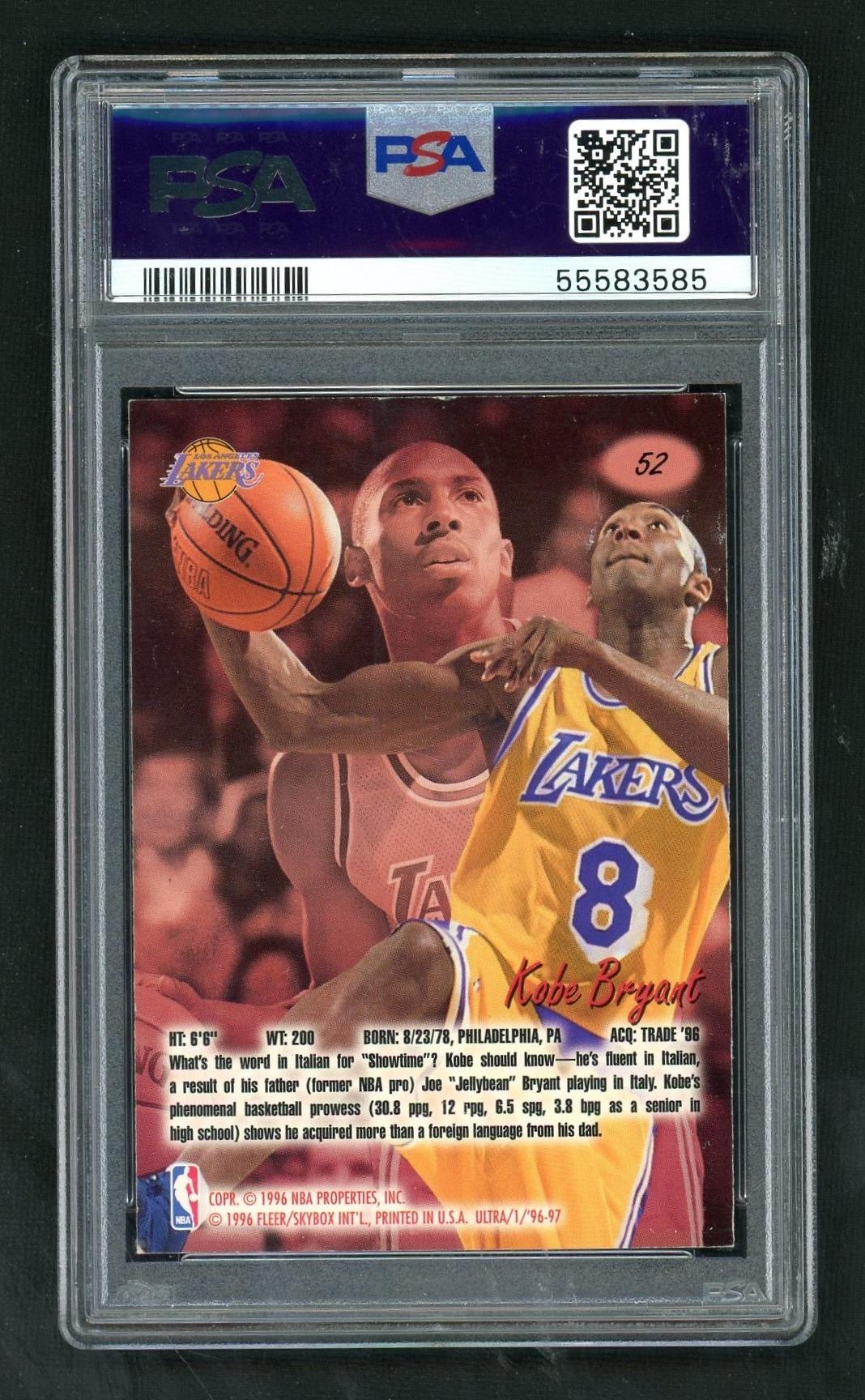 1996 Ultra Kobe Bryant #52 PSA 6