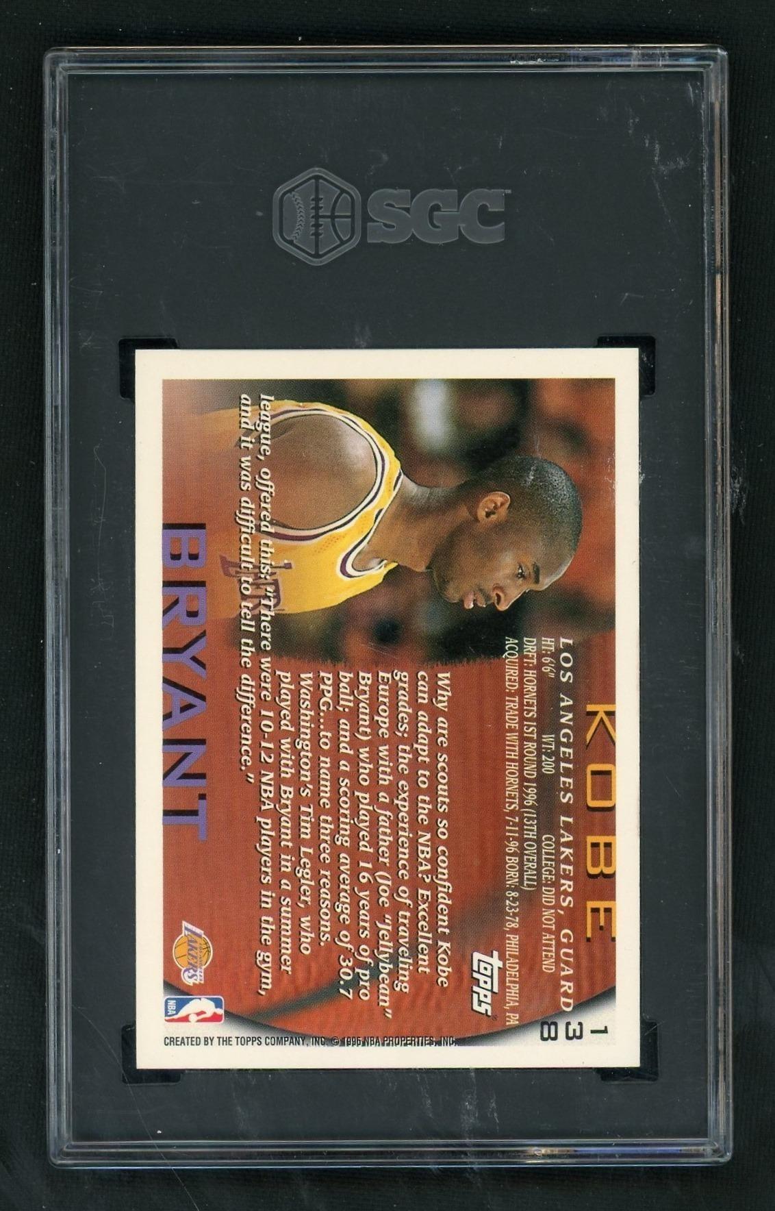 1996 Topps 138 Kobe Bryant SGC 9