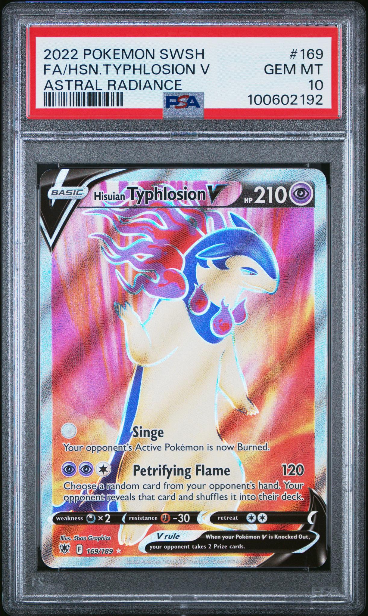 2022 Astral Radiance #169 Hisuian Typhlosion V PSA 10