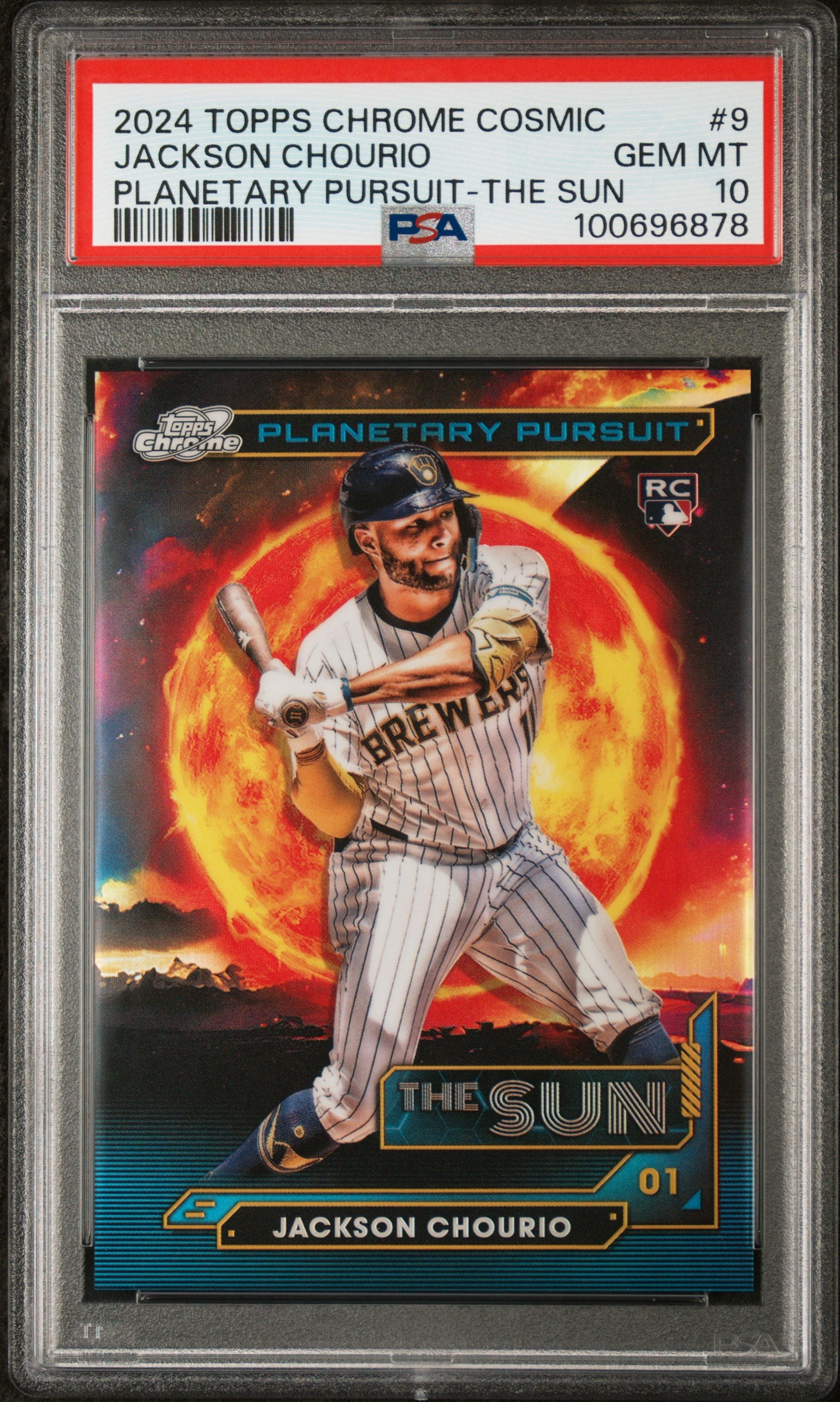 2024 Topps Chrome Cosmic Planetary Pursuit #9 Jackson Chourio the Sun PSA 10