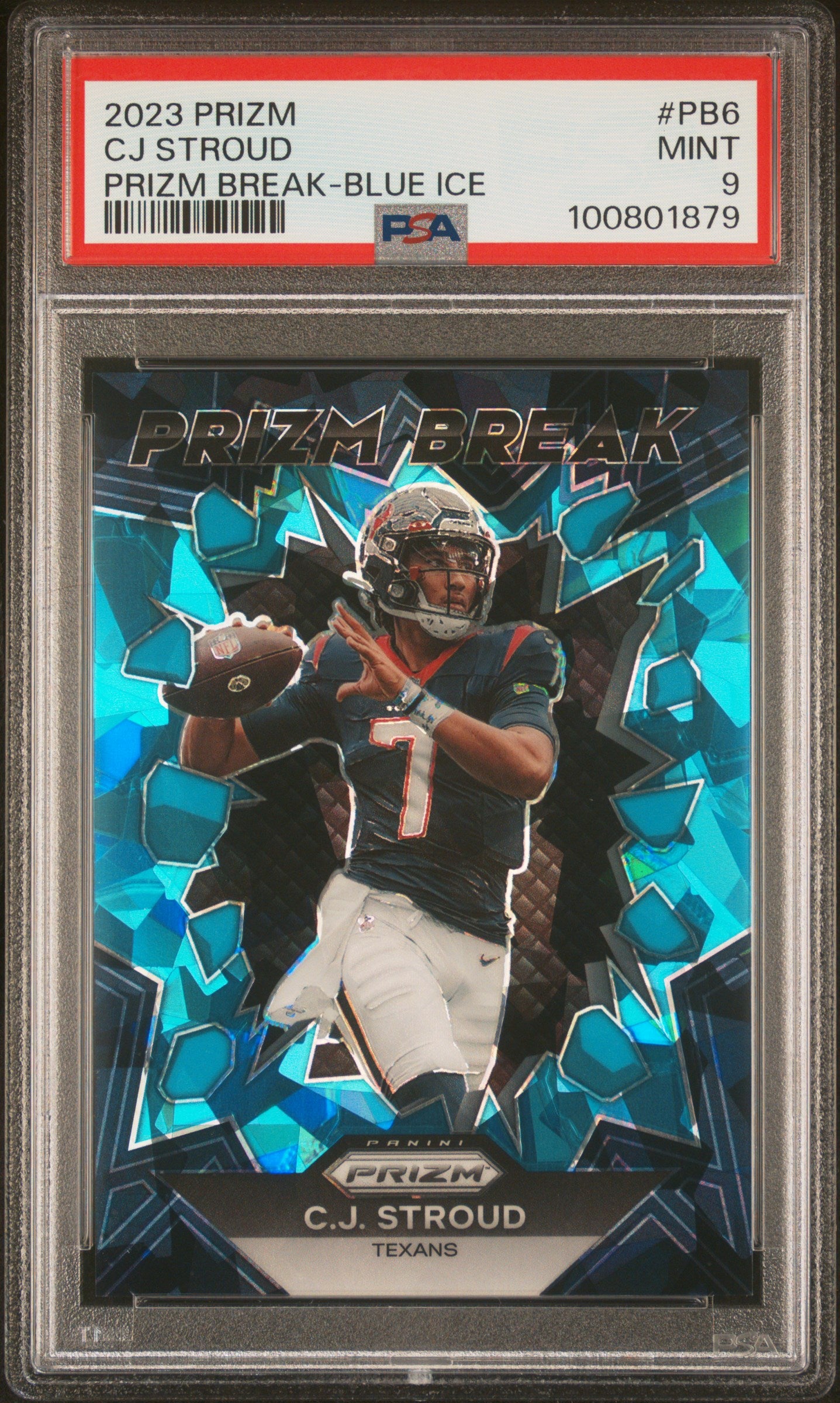2023 Panini Prizm Prizm Break Blue Ice CJ Stroud #PB-6 /99 PSA 9