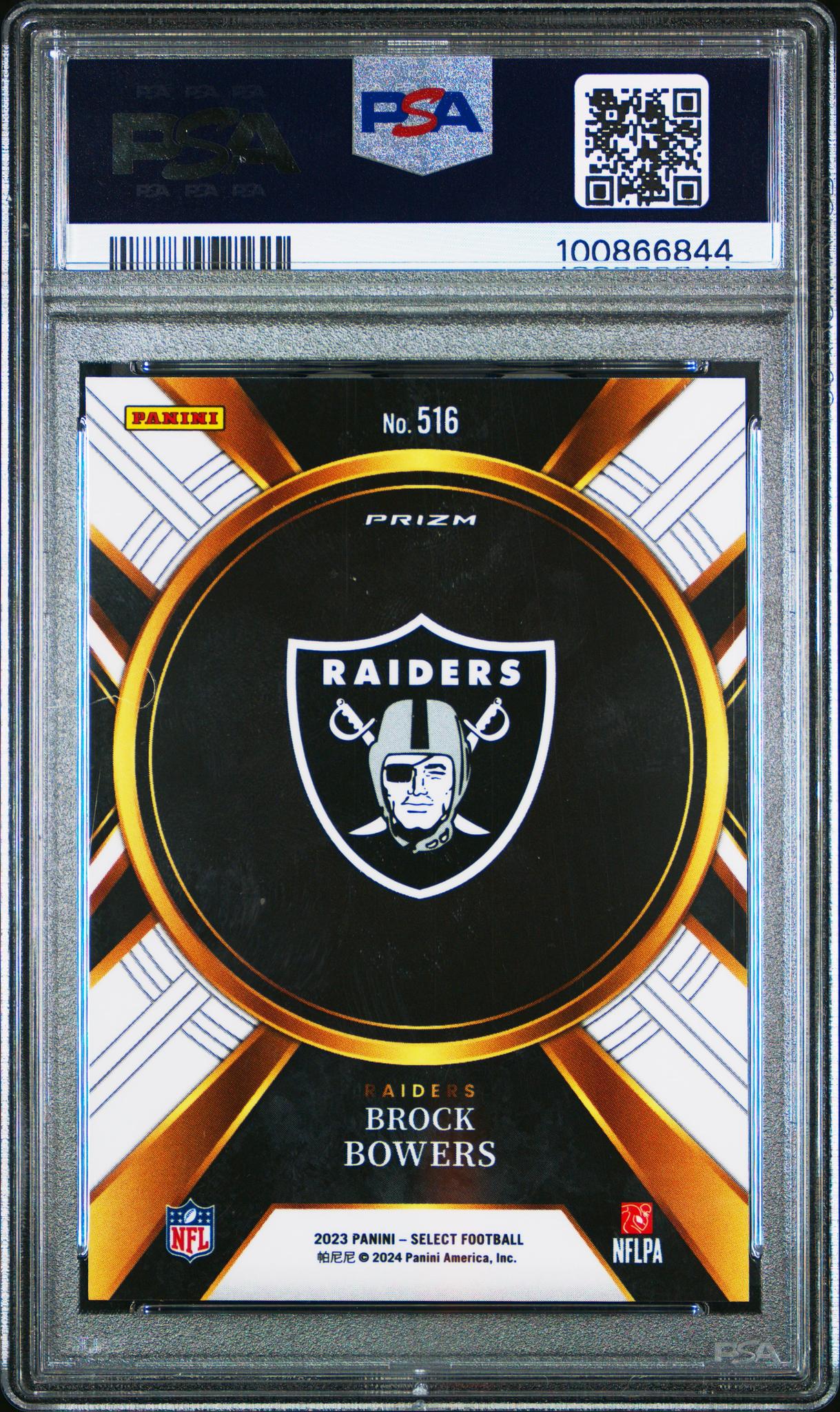2023 Panini Select Prizm Brock Bowers #516 RC PSA 10