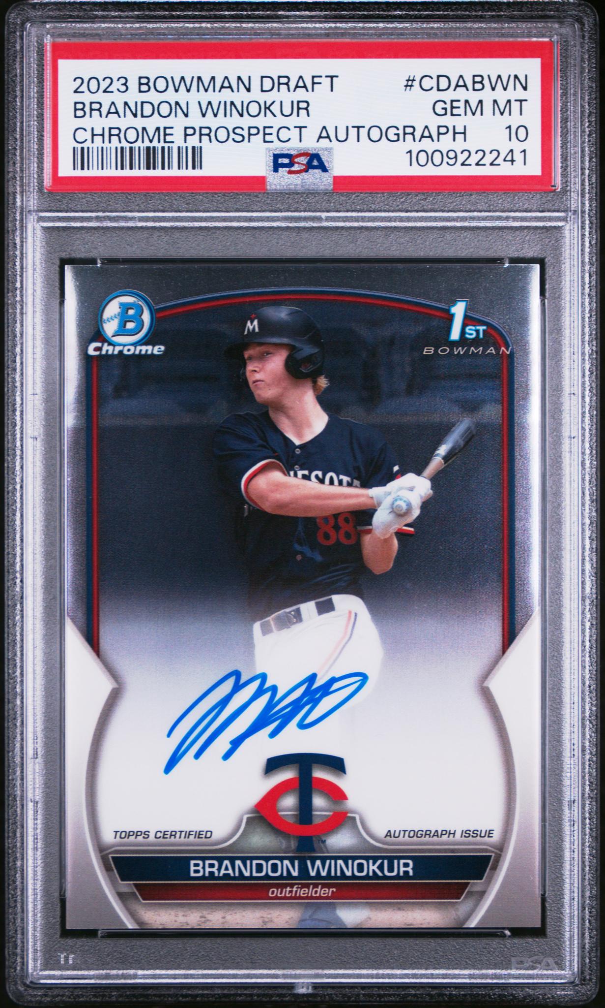 2023 Bowman Draft #CDABWN Brandon Winokur Chrome Autograph PSA 10
