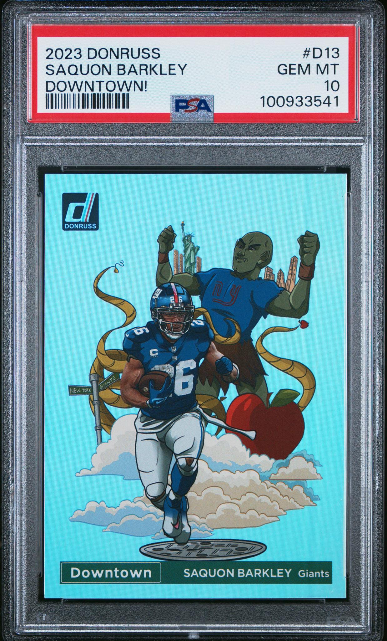 2023 Donruss #D-13 Saquon Barkley Downtown PSA 10