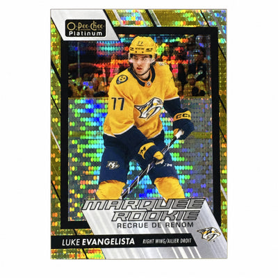2023-24 O-Pee-Chee Platinum Luke Evangelista #235 Marquee Rookie Seismic Gold /50