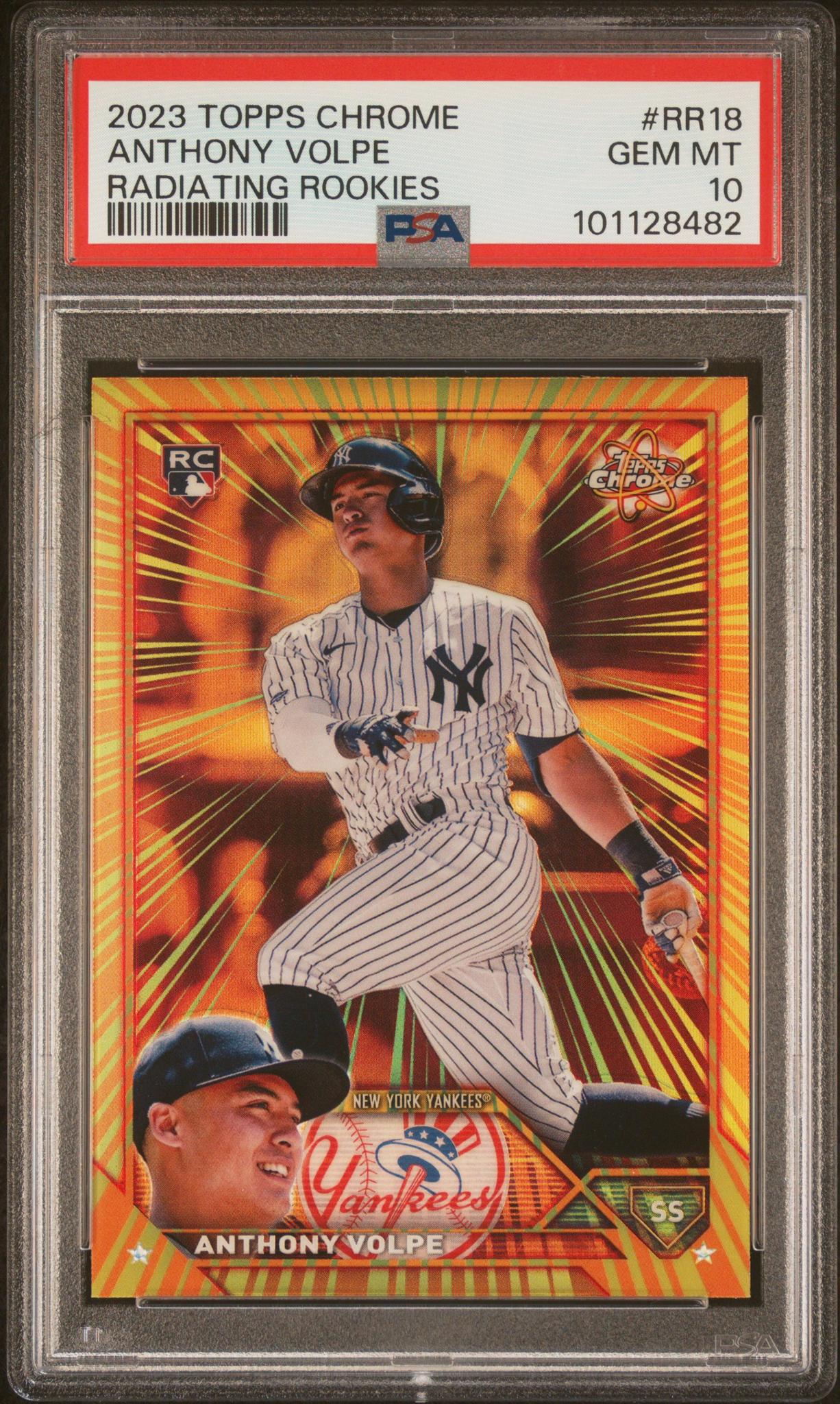 2023 Topps Chrome Radiating Rookie Anthony Volpe #RR18 PSA 10