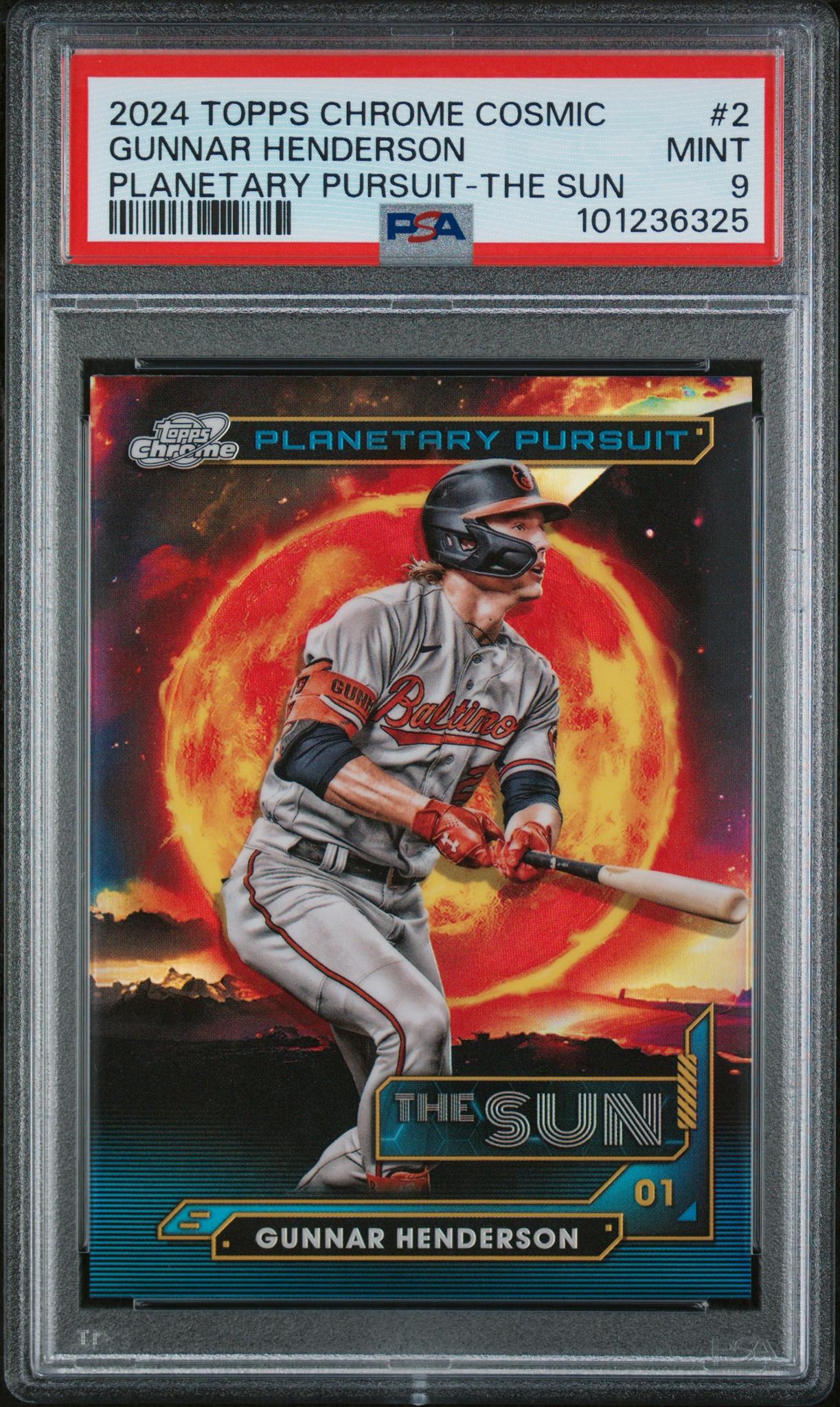 2024 Topps Chrome Cosmic Planetary Pursuit #2 Gunnar Henderson the Sun PSA 9