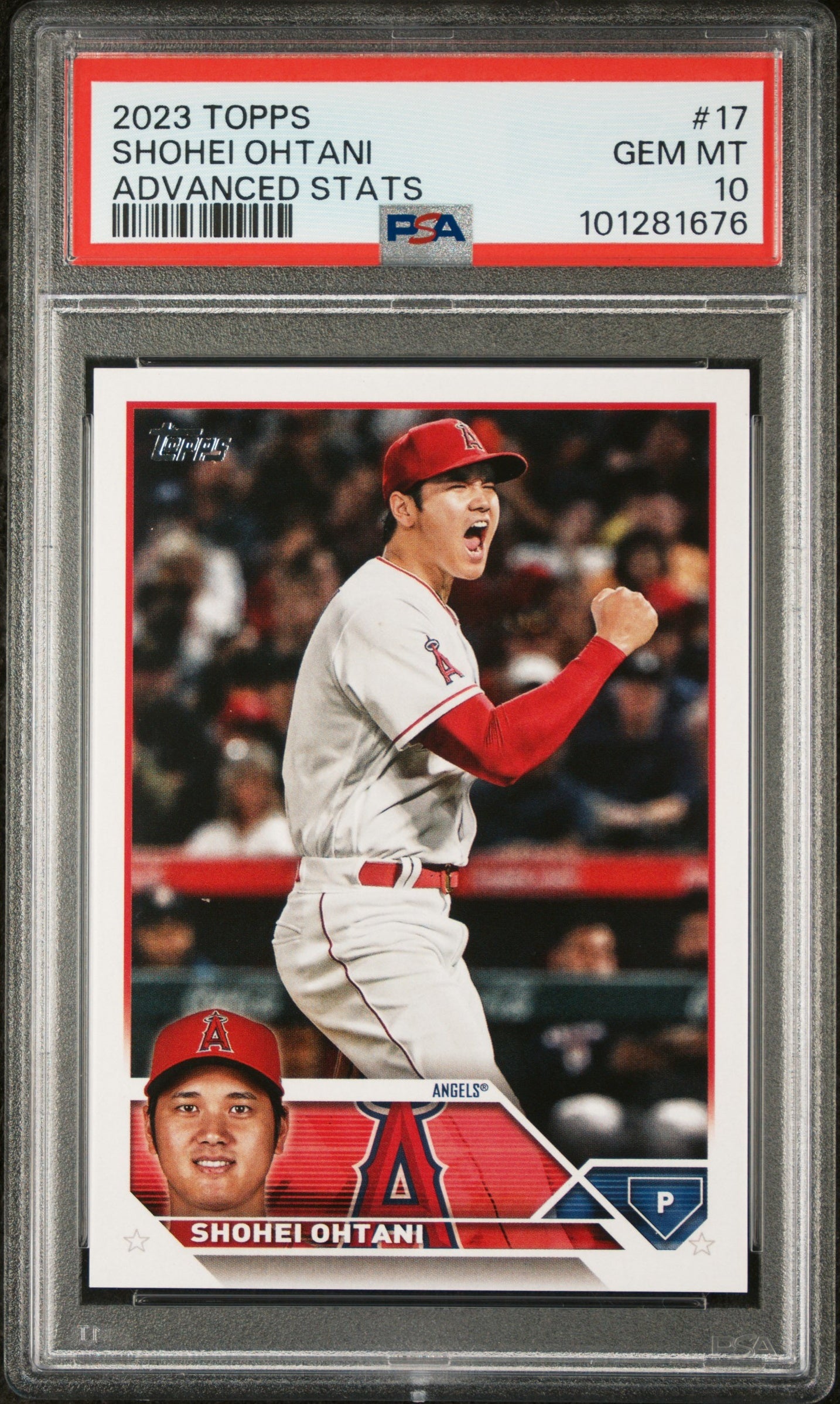 2023 Topps #17 Shohei Ohtani Advanced Stats /300 PSA 10