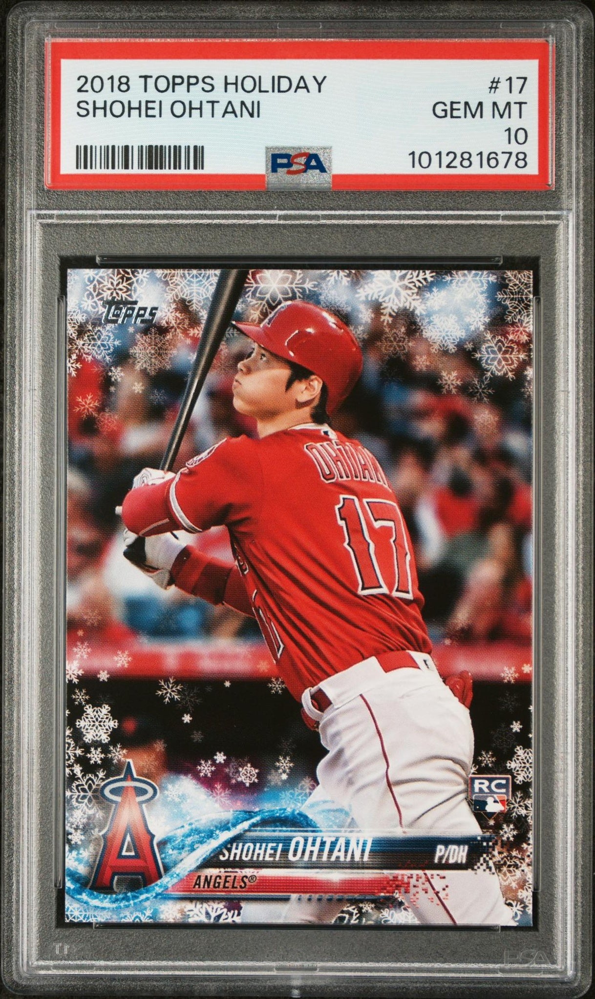 2018 Topps Holiday #HMW17 Shohei Ohtani Snowflake PSA 10