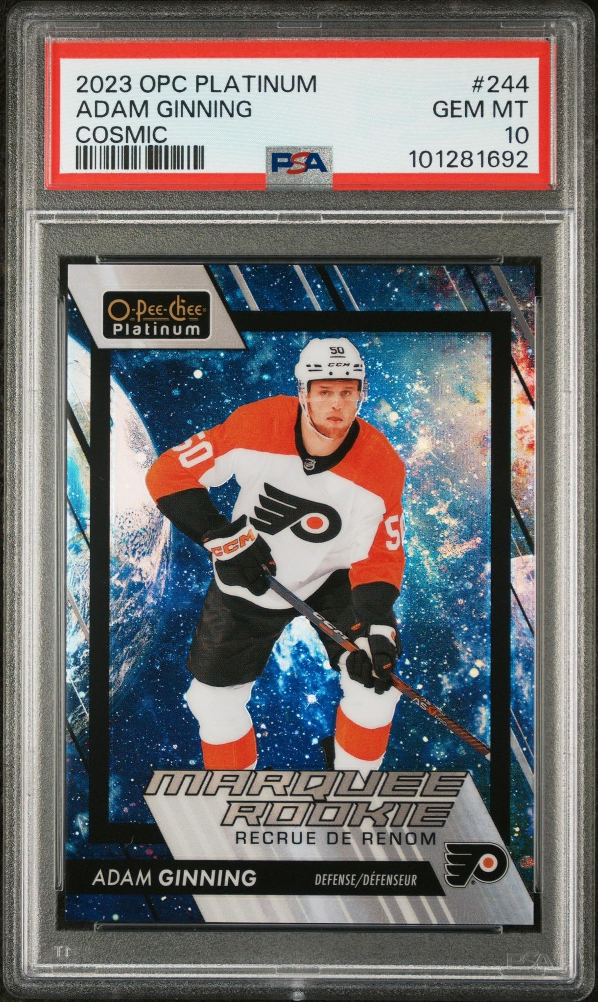 2023 O-Pee-Chee Platinum #244 Adam Ginning Cosmic PSA 10