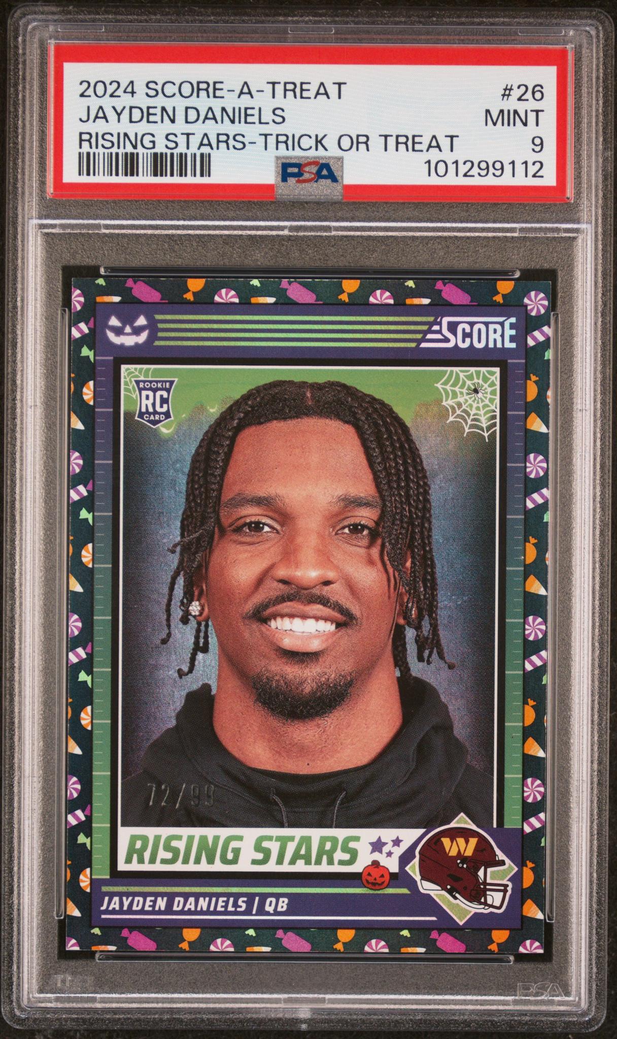 2024 Panini Score-A-Treat Rising Stars Jayden Daniels #26 RC /99 PSA 9
