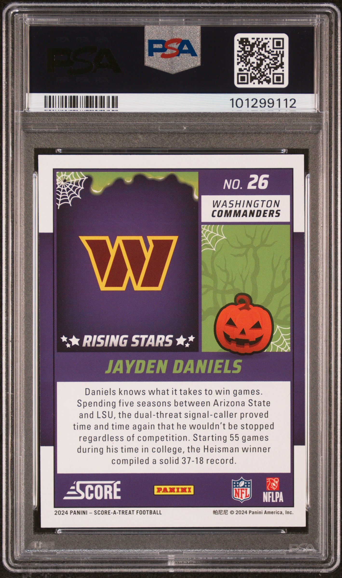 2024 Panini Score-A-Treat Rising Stars Jayden Daniels #26 RC /99 PSA 9