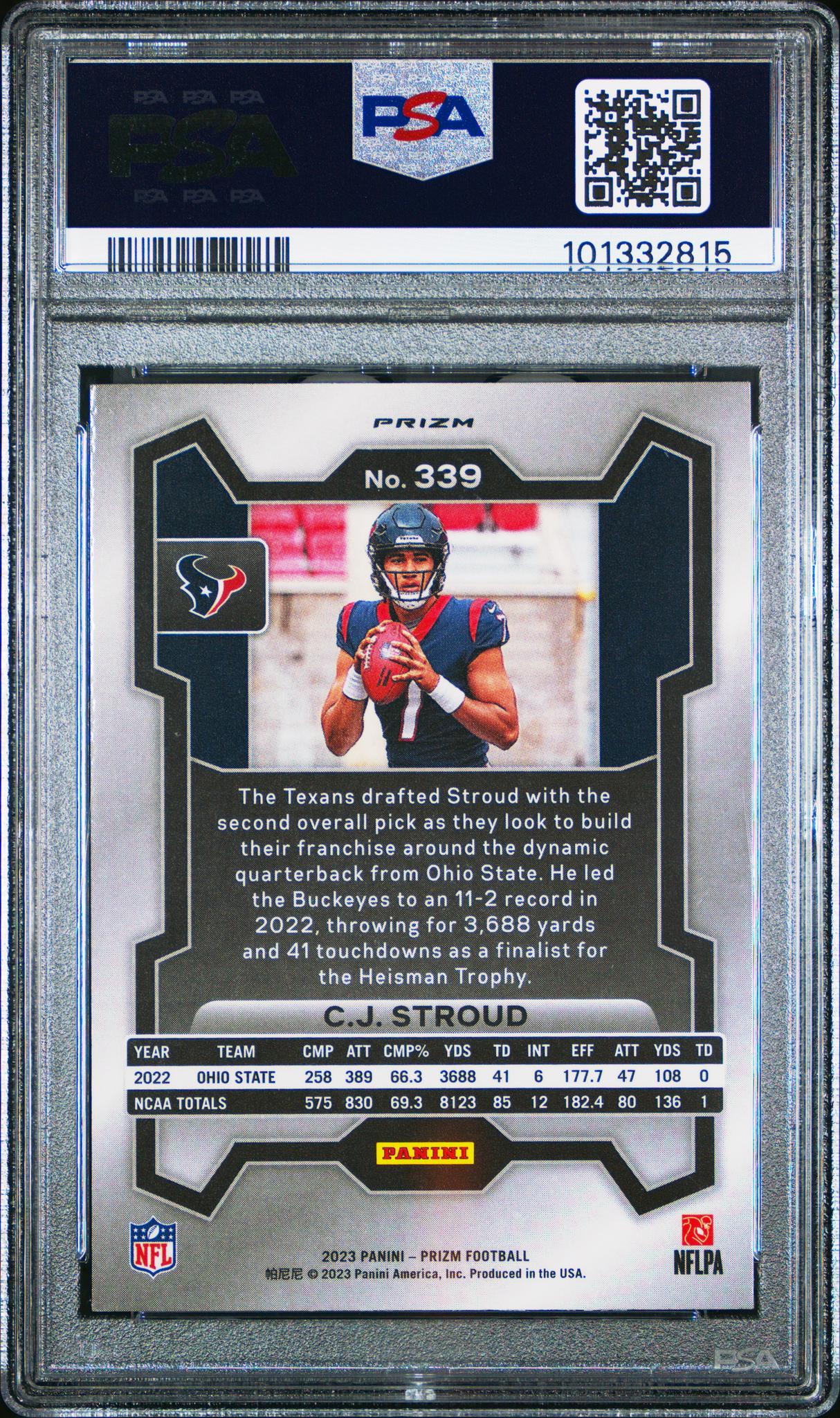 2023 Panini Prizm Disco Prizm C.J. Stroud #339 RC PSA 9