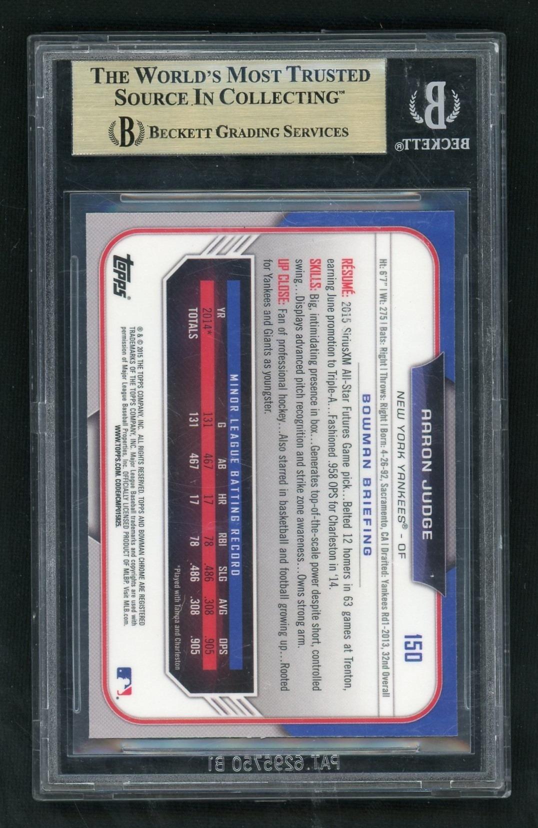 2015 Bowman Chrome 150 Aaron Judge Refractor BGS 9.5