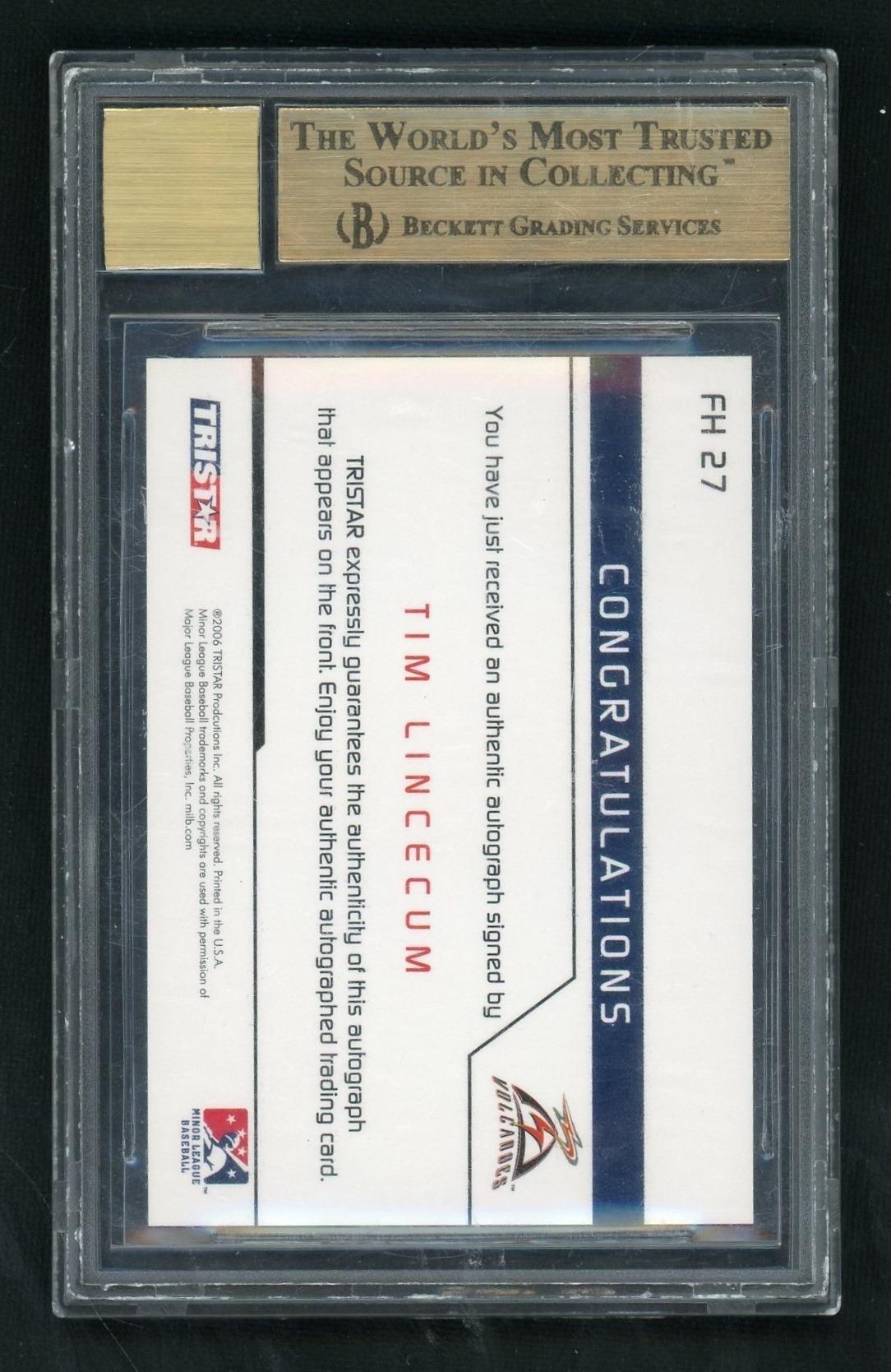 2006 Tristar Prospects Plus #27 Tim Lincecum Auto BGS 9.5