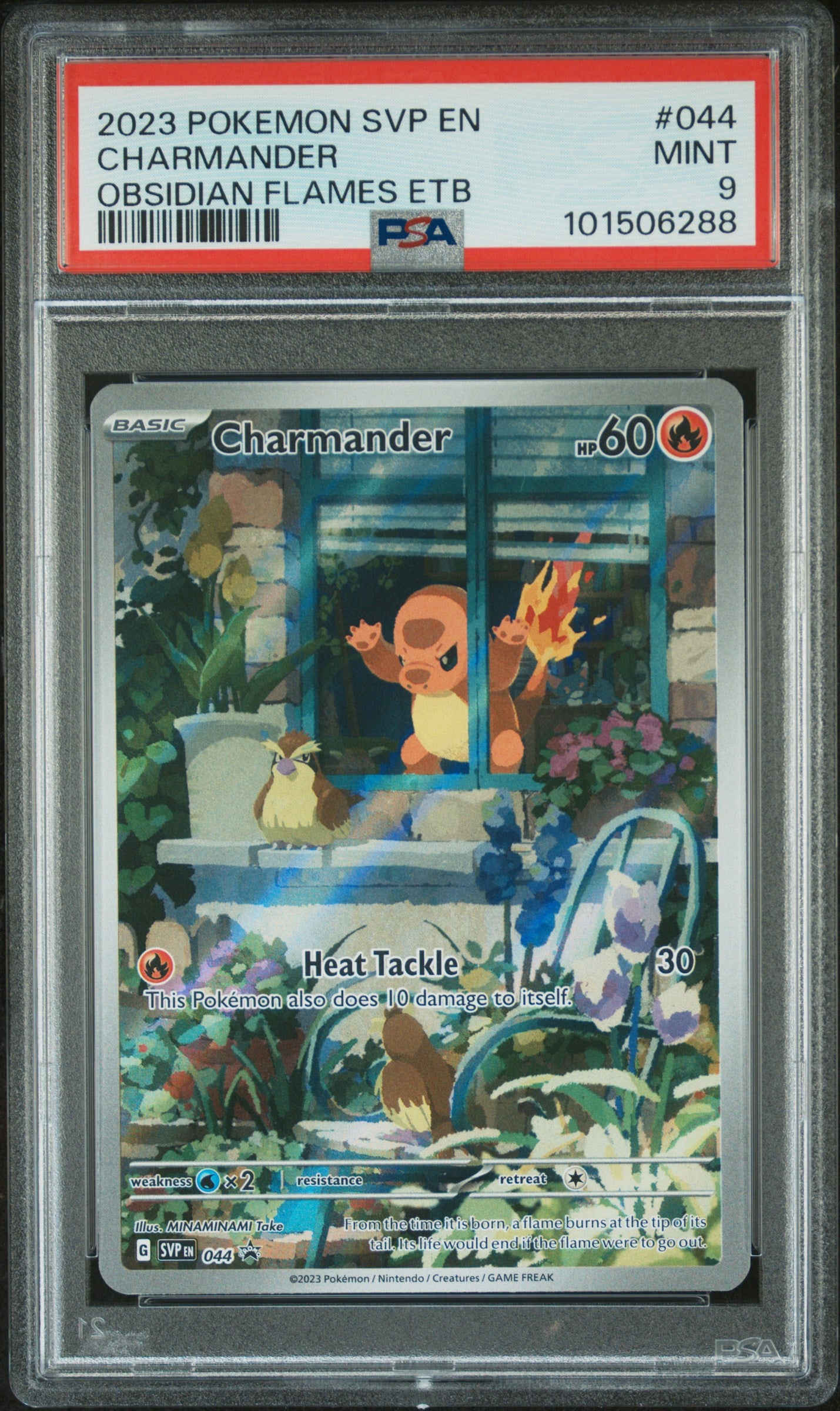 2023 Pokemon #044 Charmander Obsidian Flames ETB PSA 9