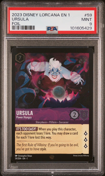 Disney Lorcana Ursula #59 Foil PSA 9