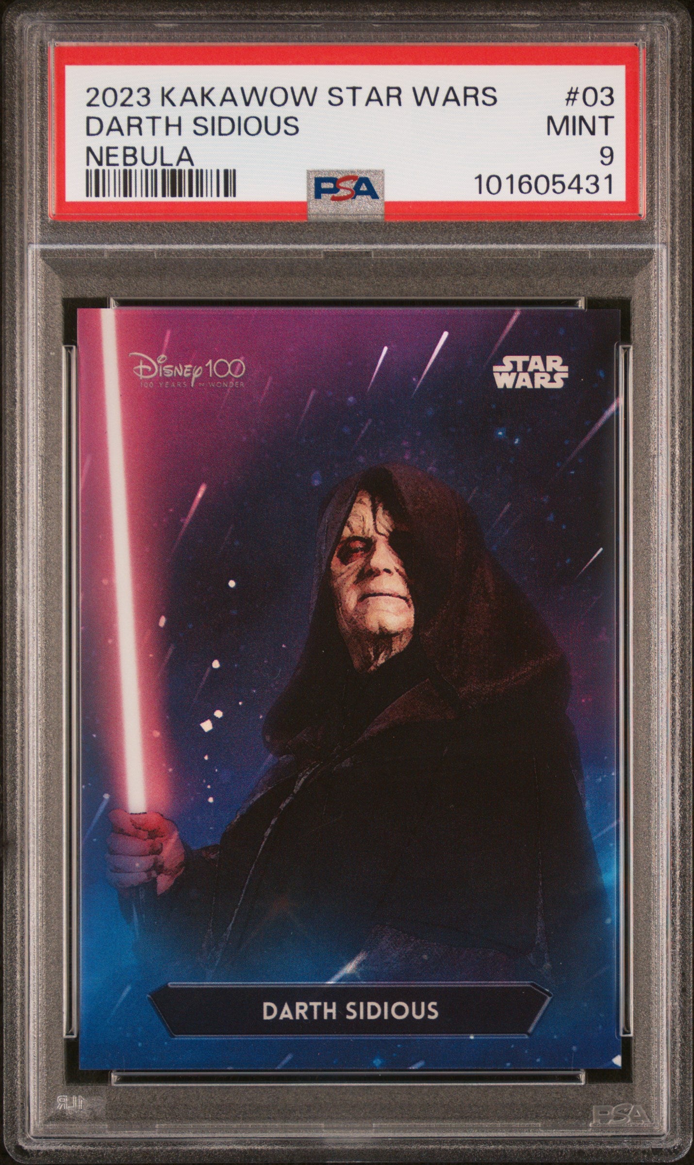 2023 Kakawow Star Wars Phantom Nebula Darth Sidious #PS-NXY-03 /666 PSA 9