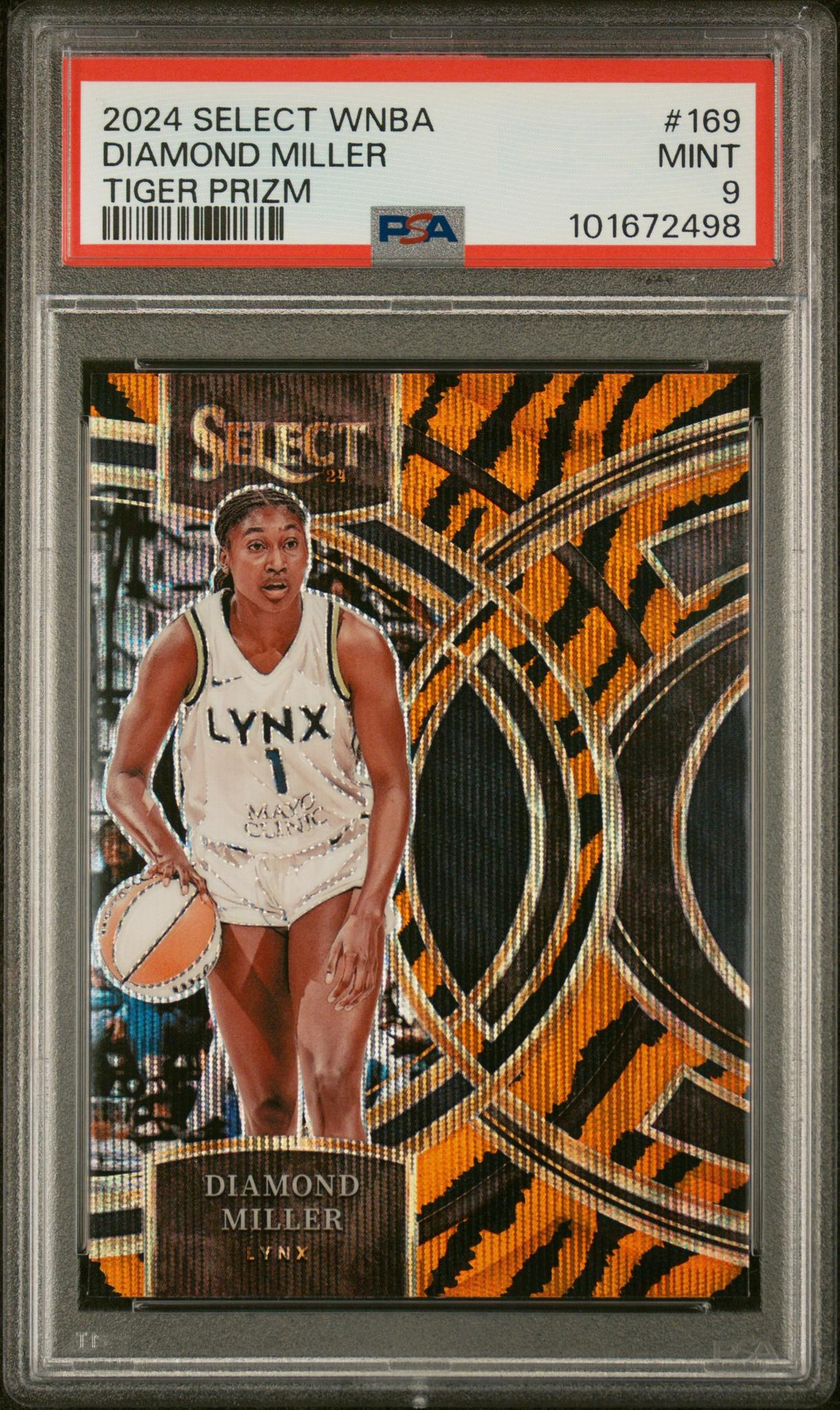 2024 Panini Select Tiger Prizm Diamond Miller #169 PSA 9