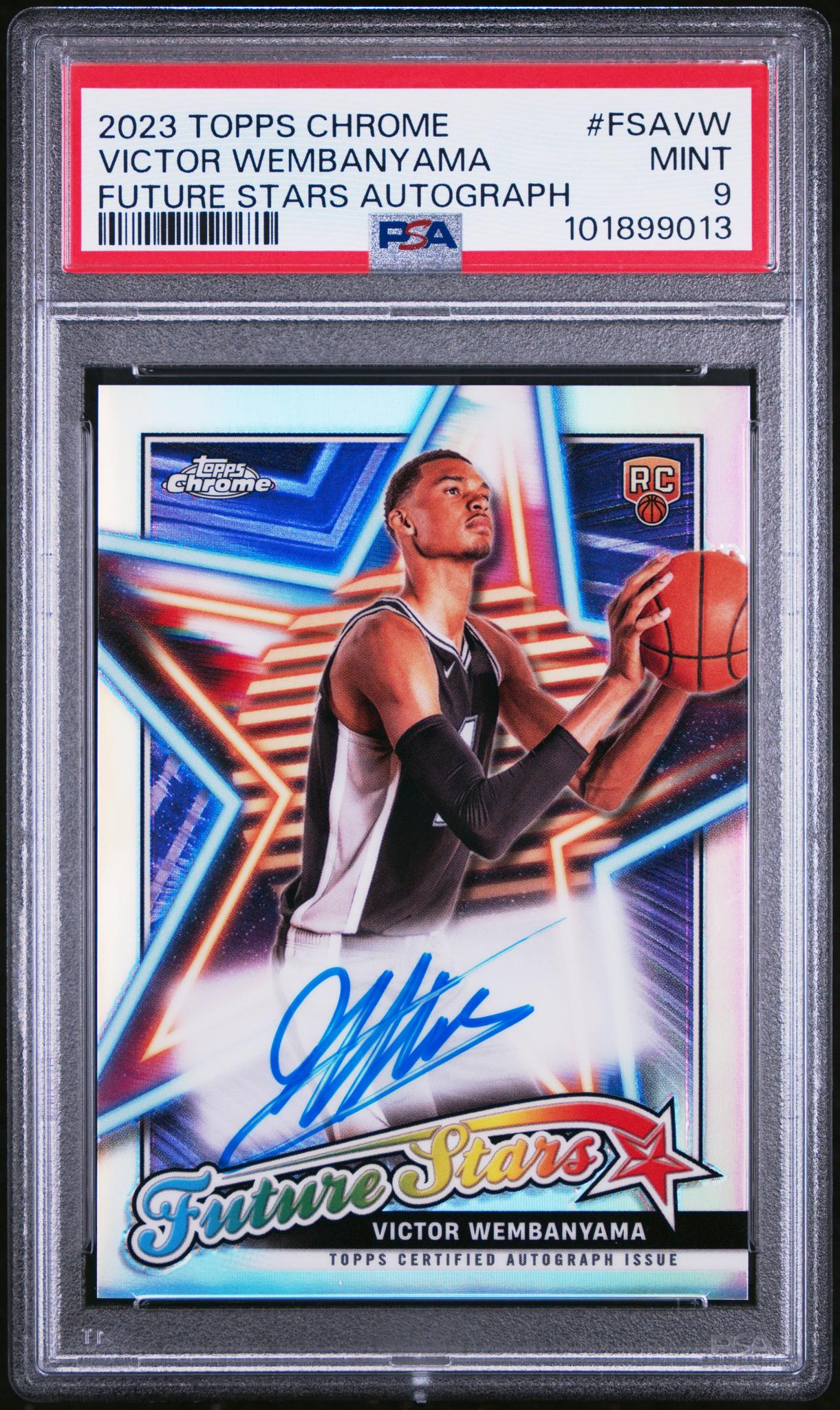 2023 Topps Chrome Future Stars Autograph Victor Wembanyama #FSAVW RC Auto PSA 9